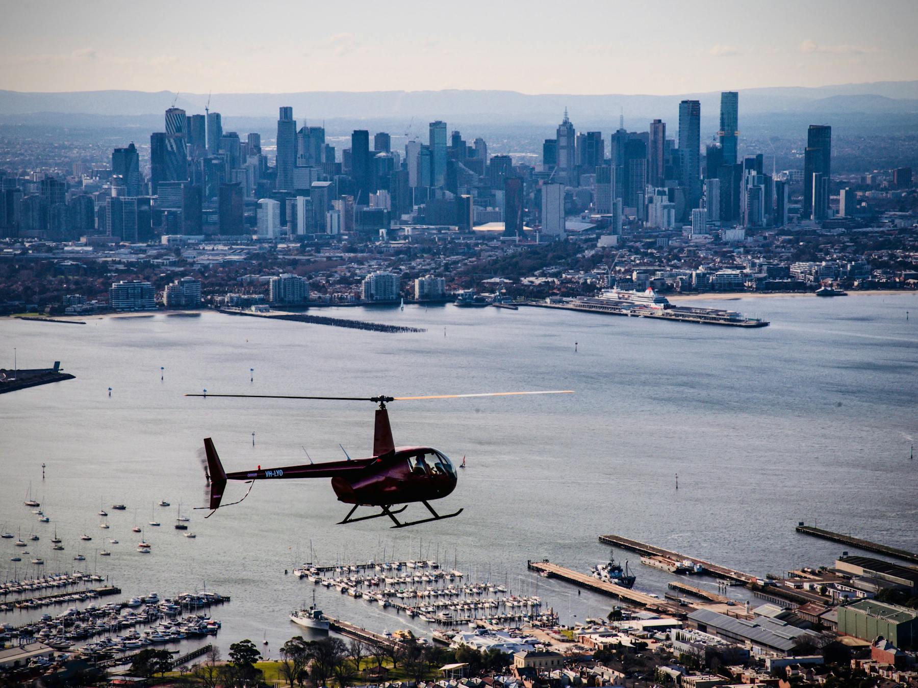 Helicopter Flight over Melbourne CBD and Scenic Tour with Rotor One