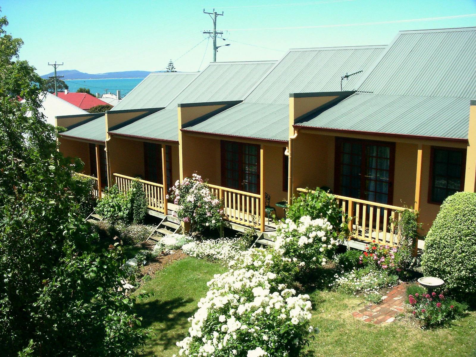 The Mews accommodation backs onto the garden each has a private verandah.