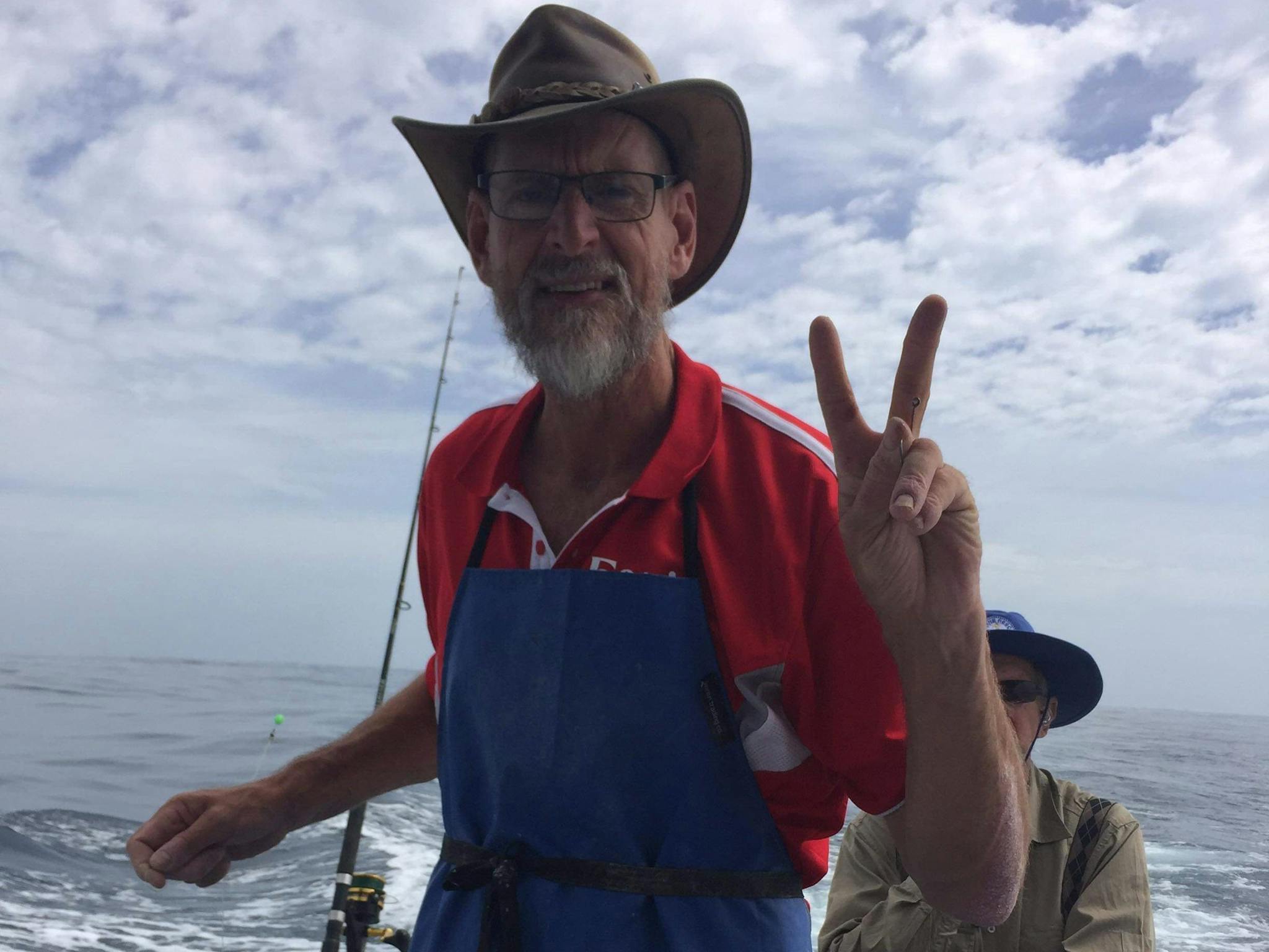 Fozie, doing what he love's having customers out on the boat fishing
