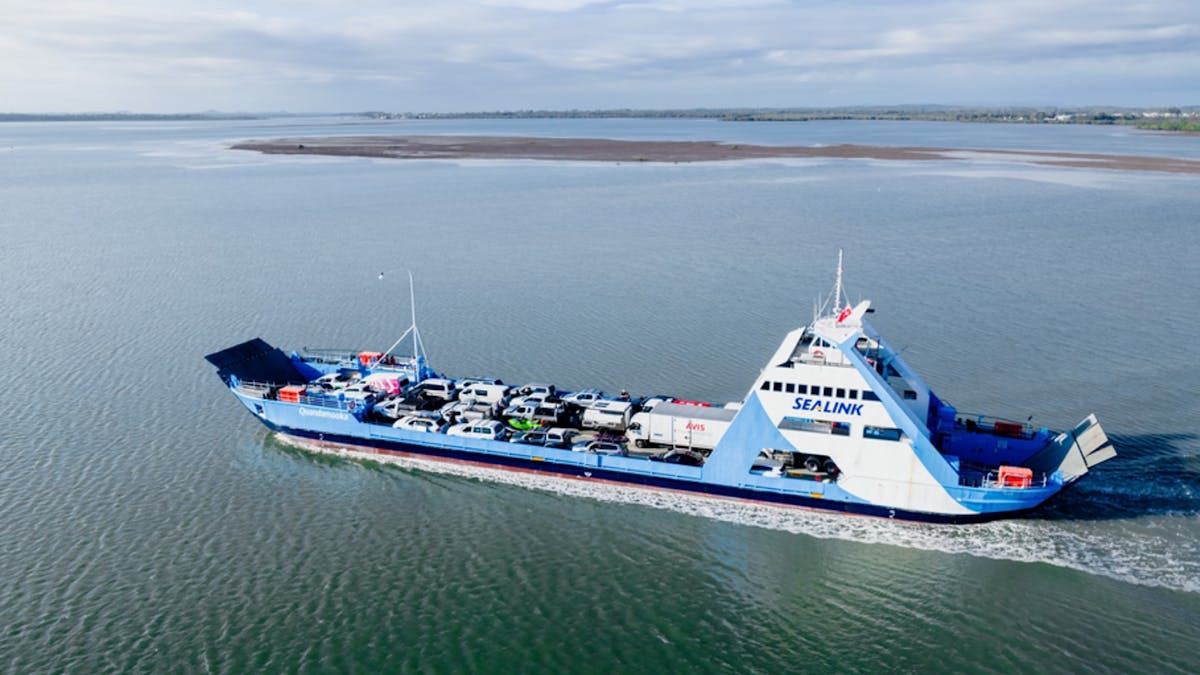 Vehicle Ferry travelling across the water