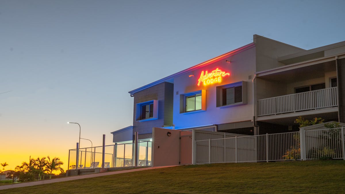 The Mackay Adventure Lodge at sunset