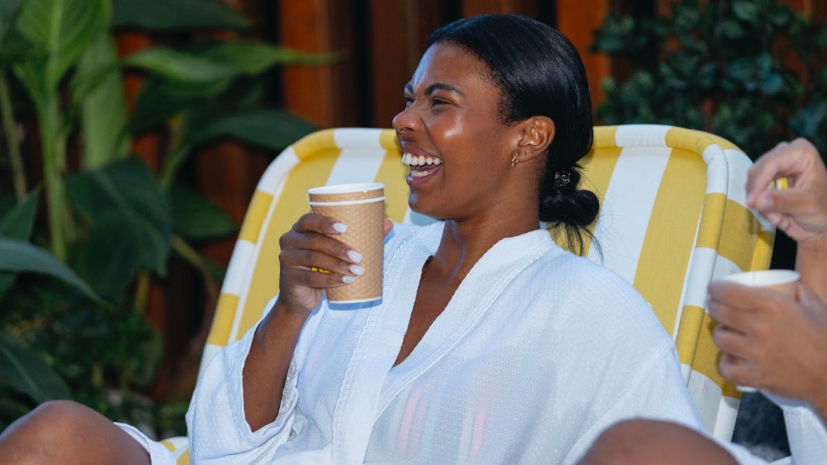 woman laughing