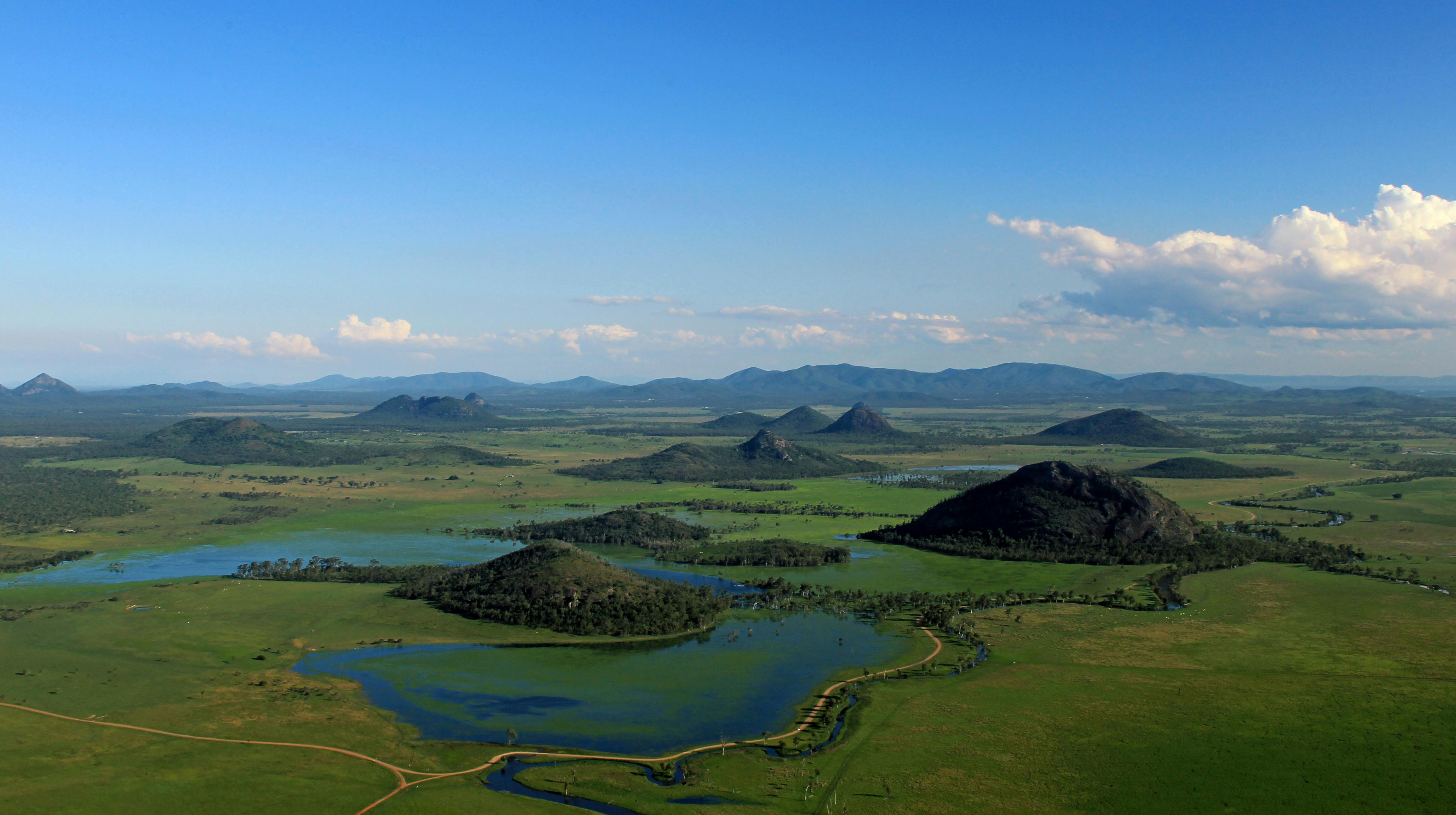 Photo of waterway and mountains