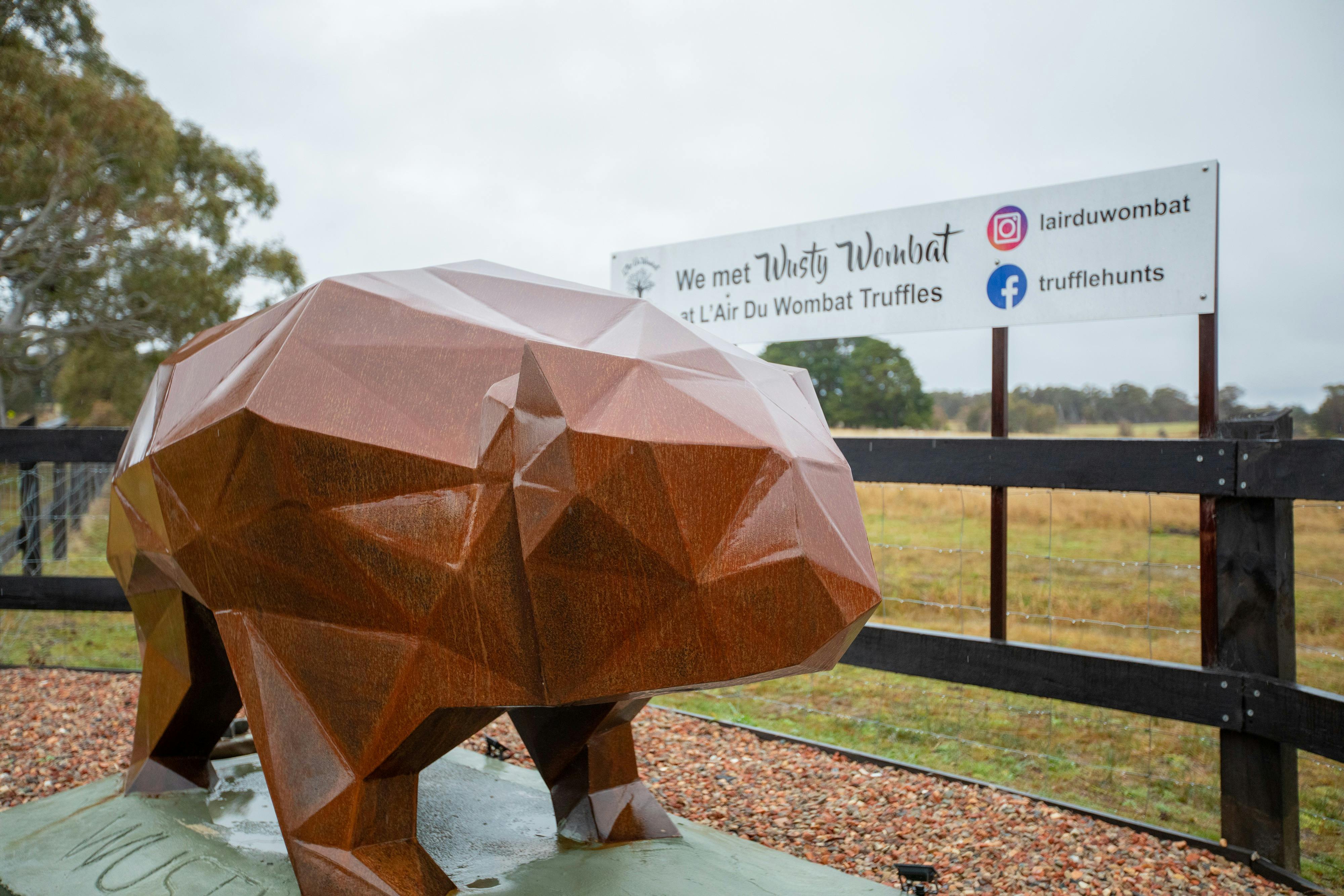 Wombat sculptor at gate entry