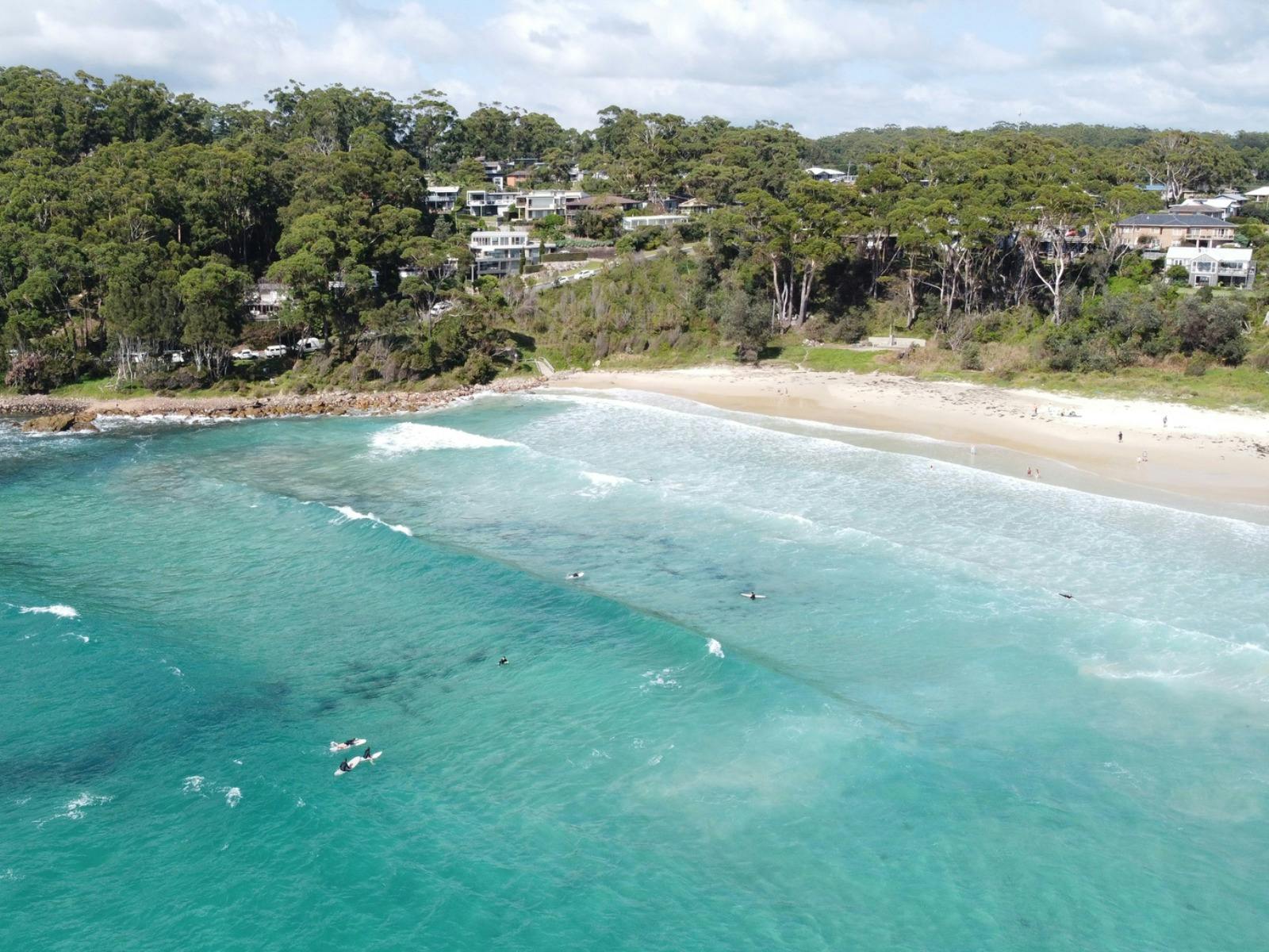 Luftaufnahme vom Strand von Narrawallee