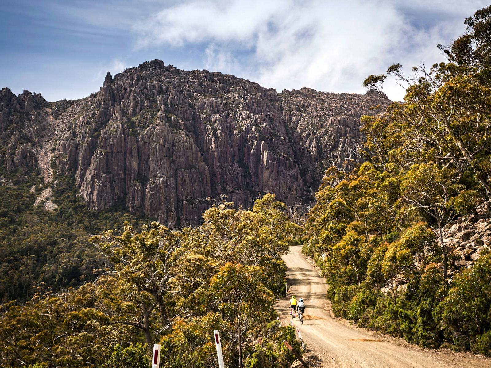 Cycling on gravel road to Jacobs Ladder