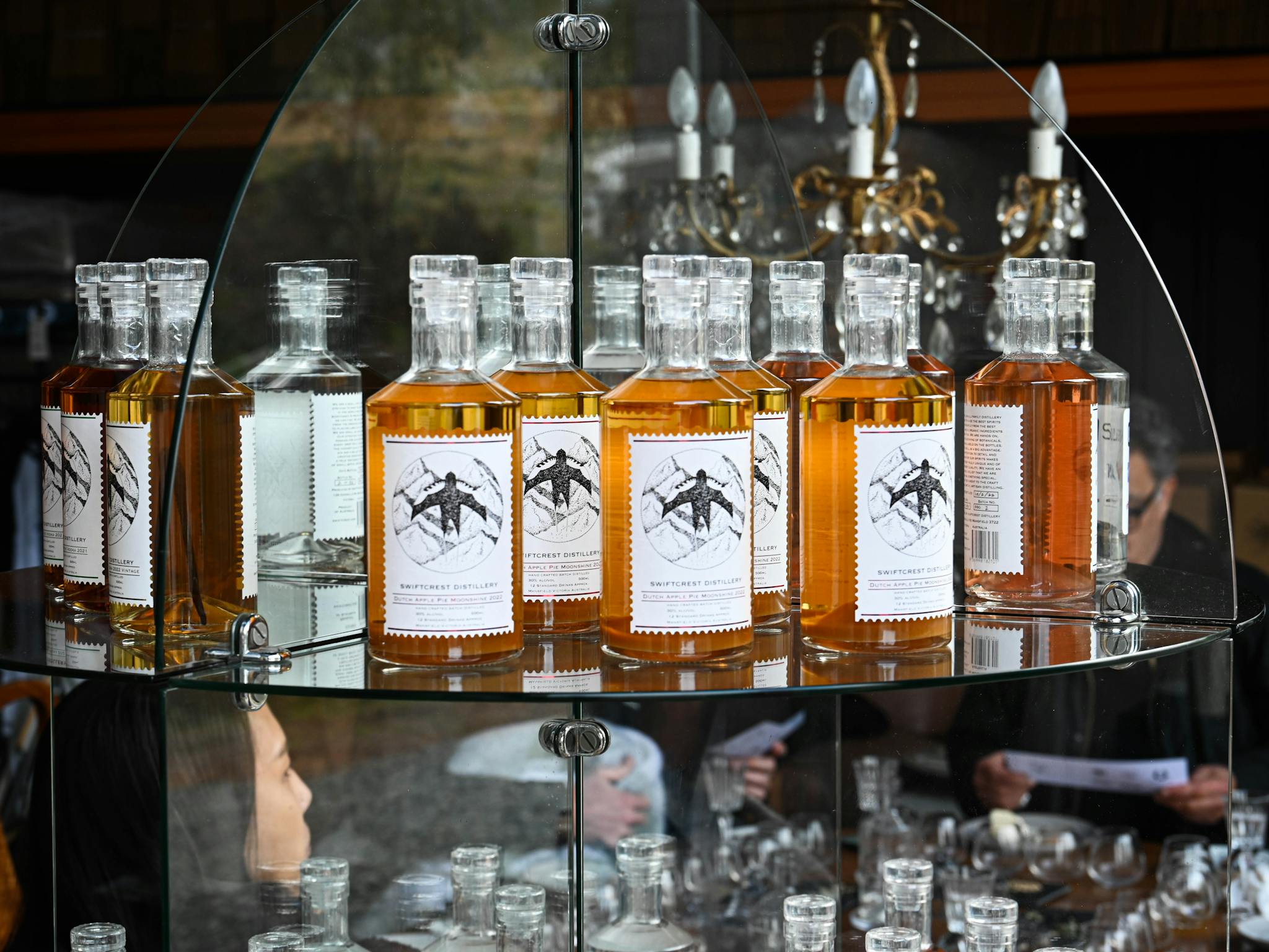 Collection of spirits for sale at Swiftcrest Distillery