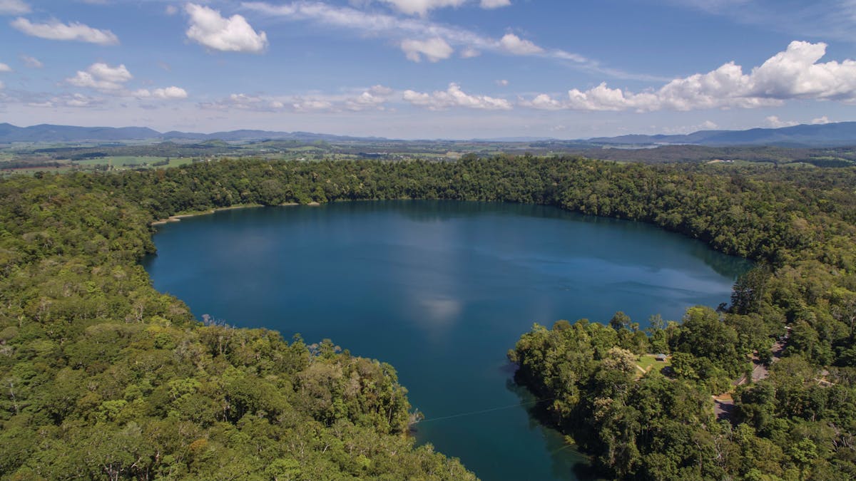 Aerial photo of Lake Eacham. Aerial photo of Lake Eacham.