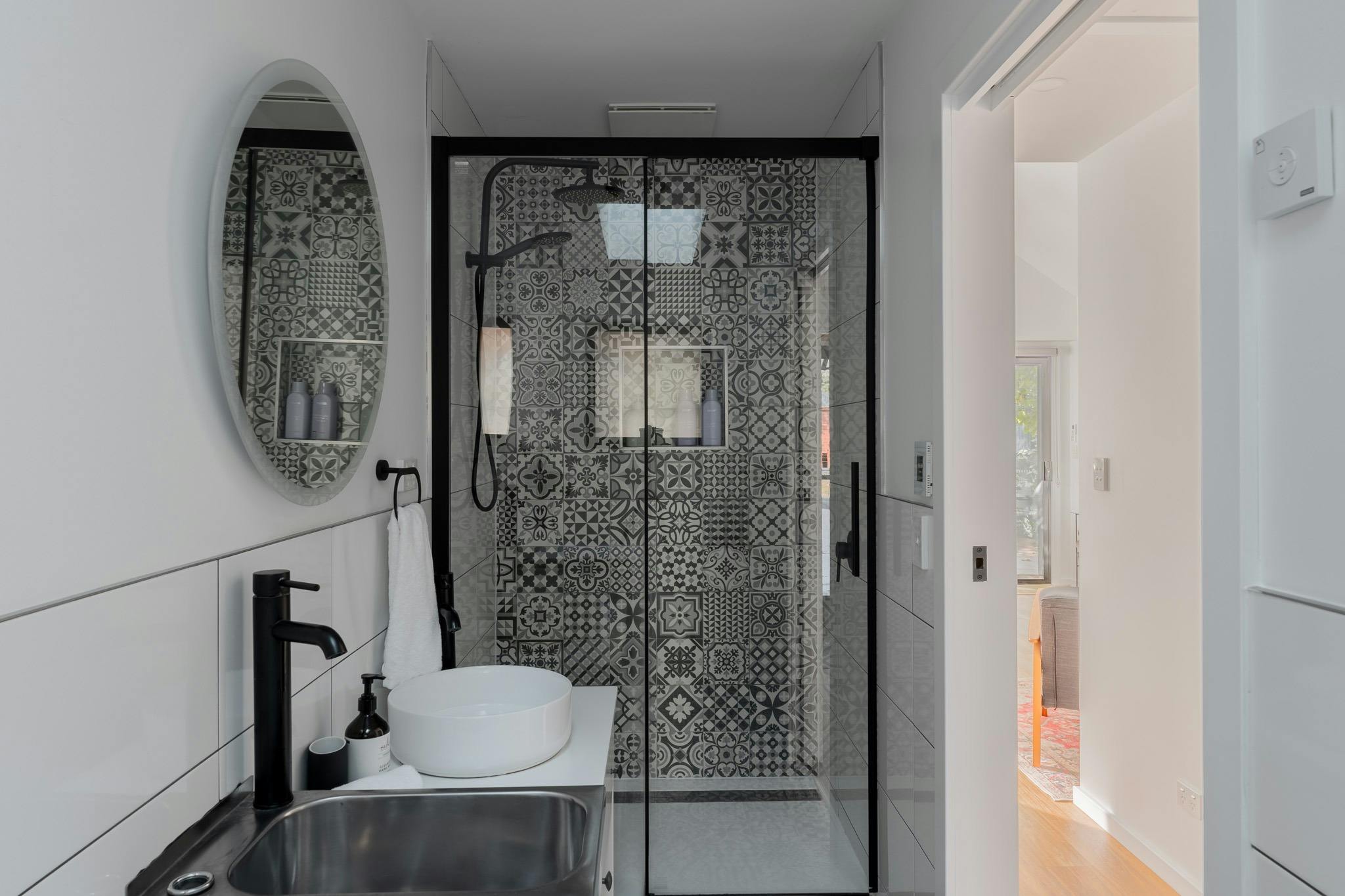 Cabin bathroom with shower