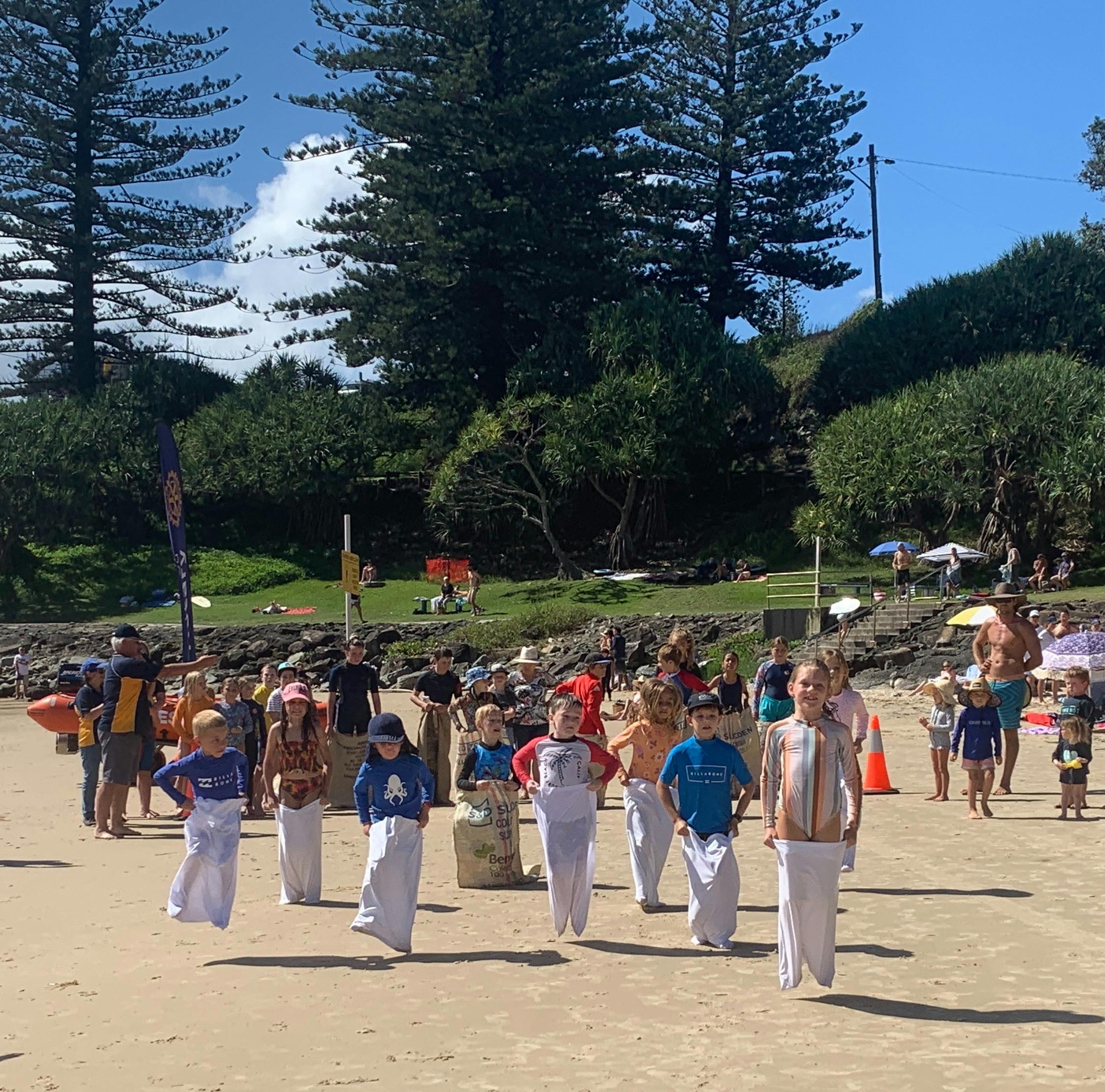 Childrens sack races