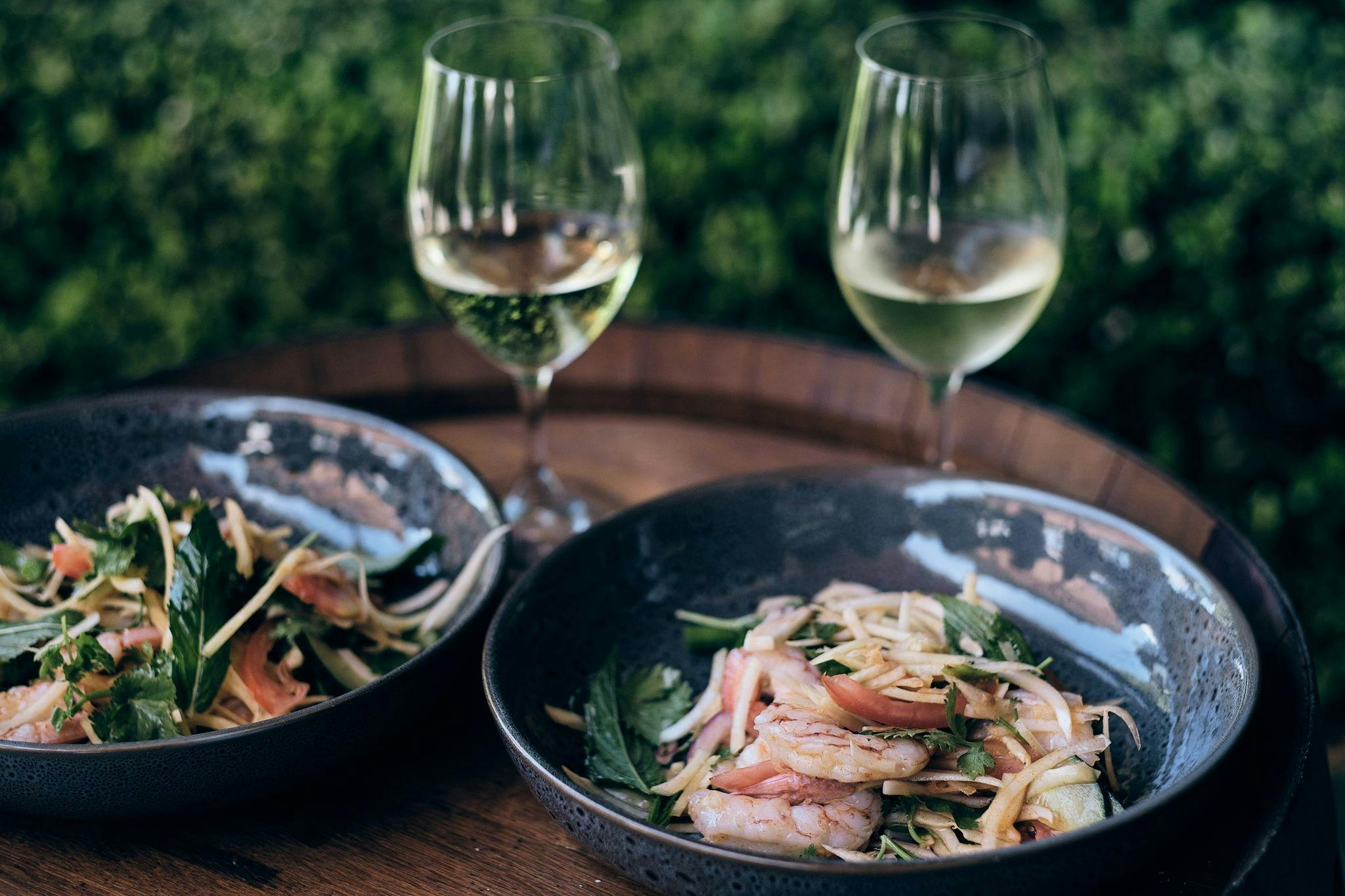 Food snack with wine