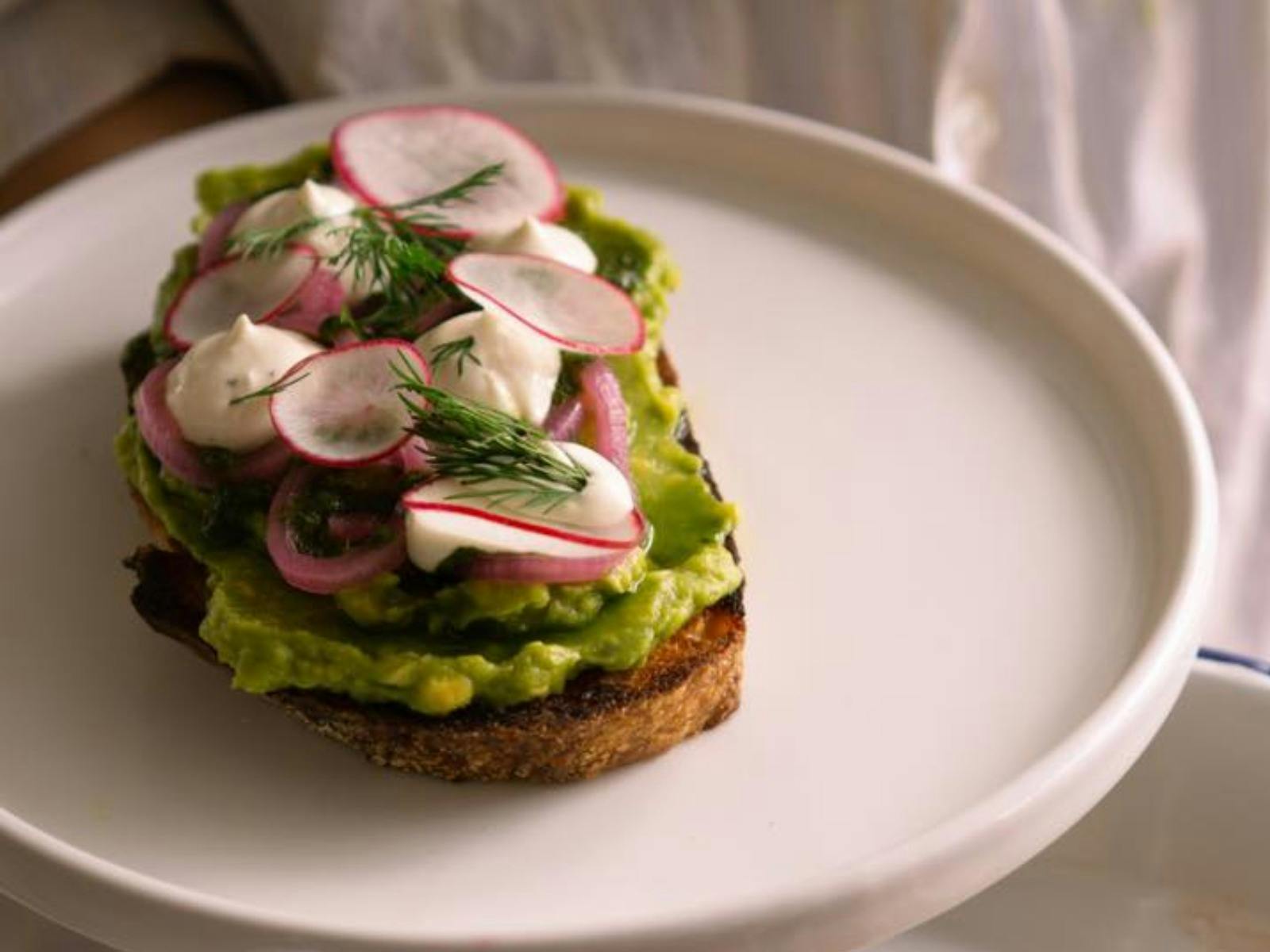 Smashed avocado on the menu at Keith