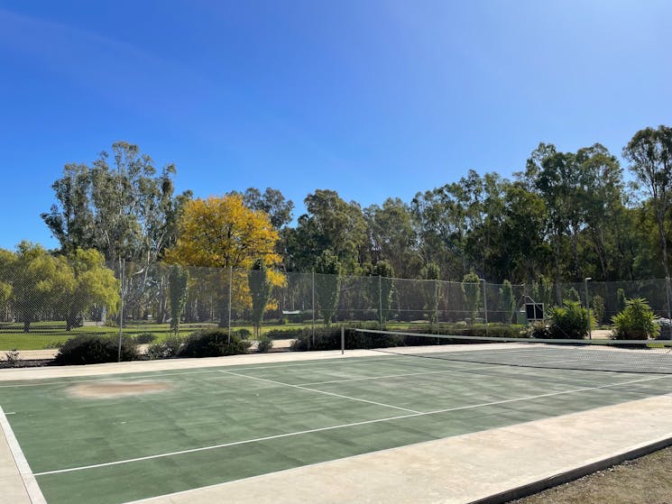 Enclosed tennis court