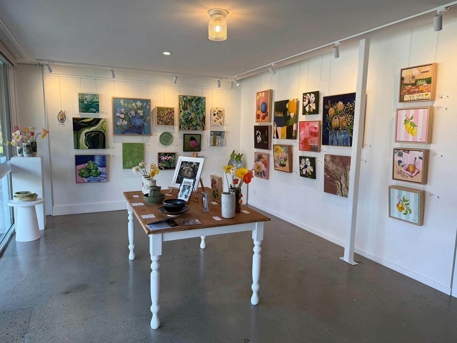 Gallery walls with lots of art