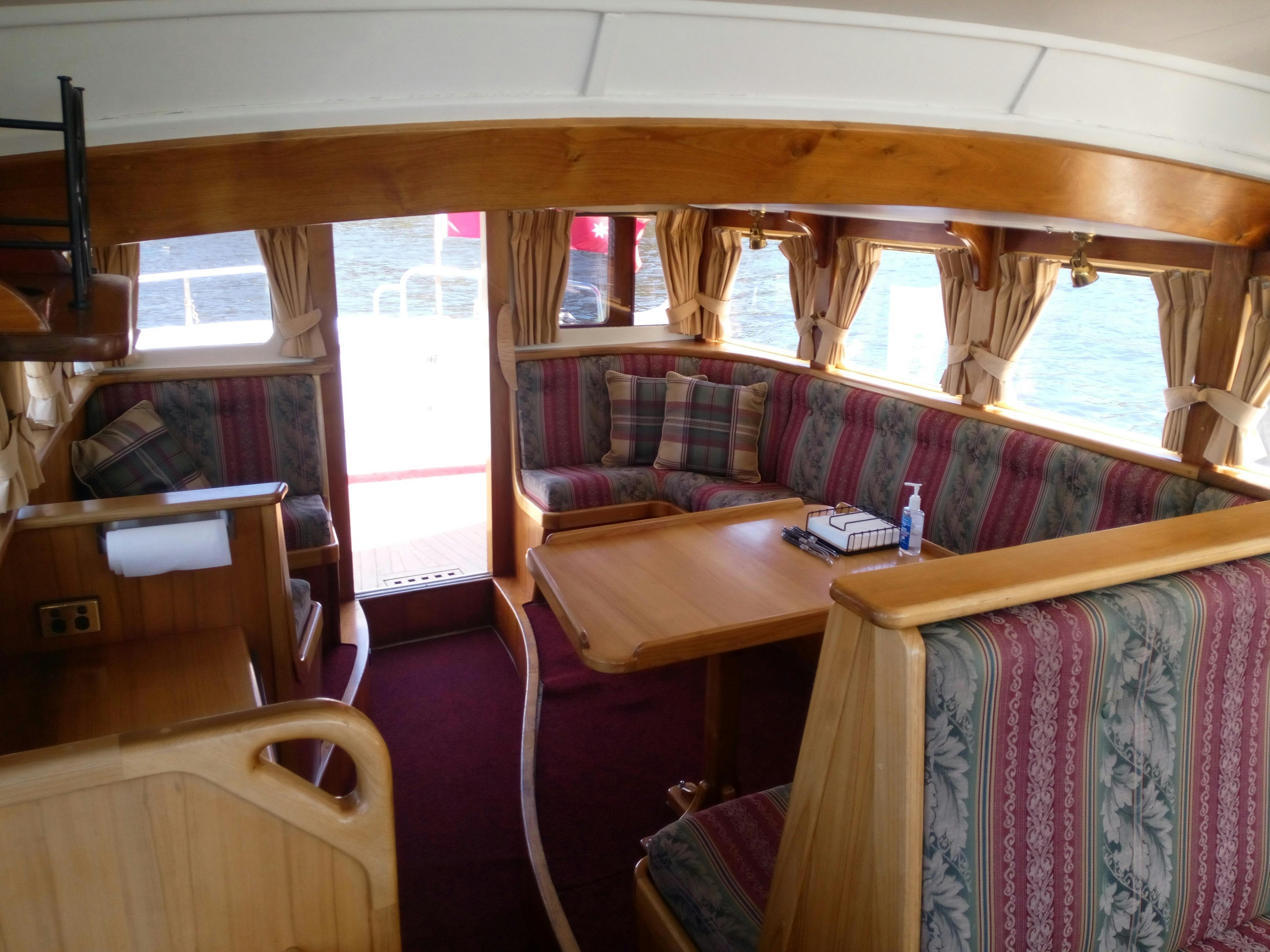 Interior of La Drone, Huon River Cruises boat tours