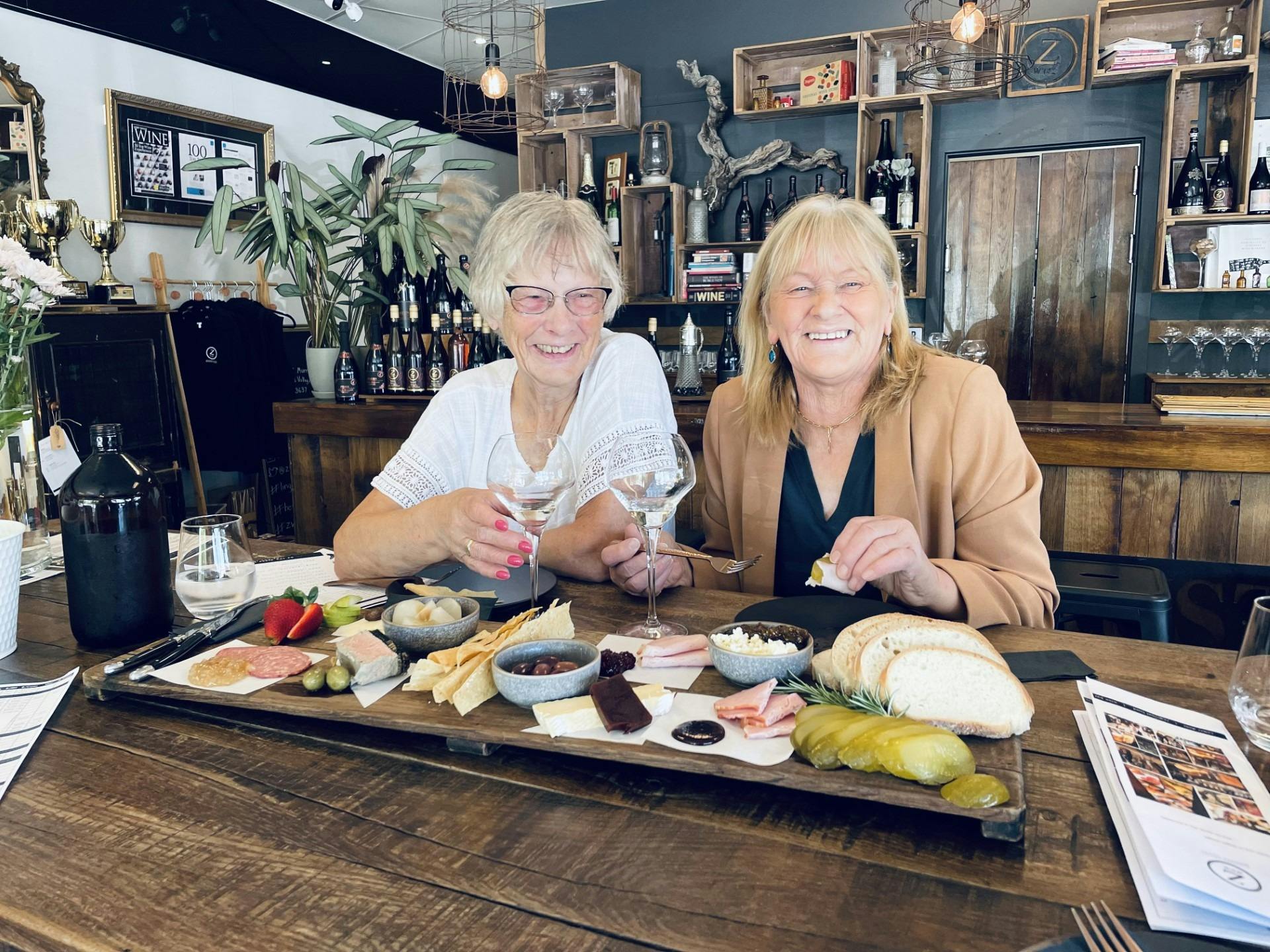 Tour group enjoying lunch platter Murray Street
