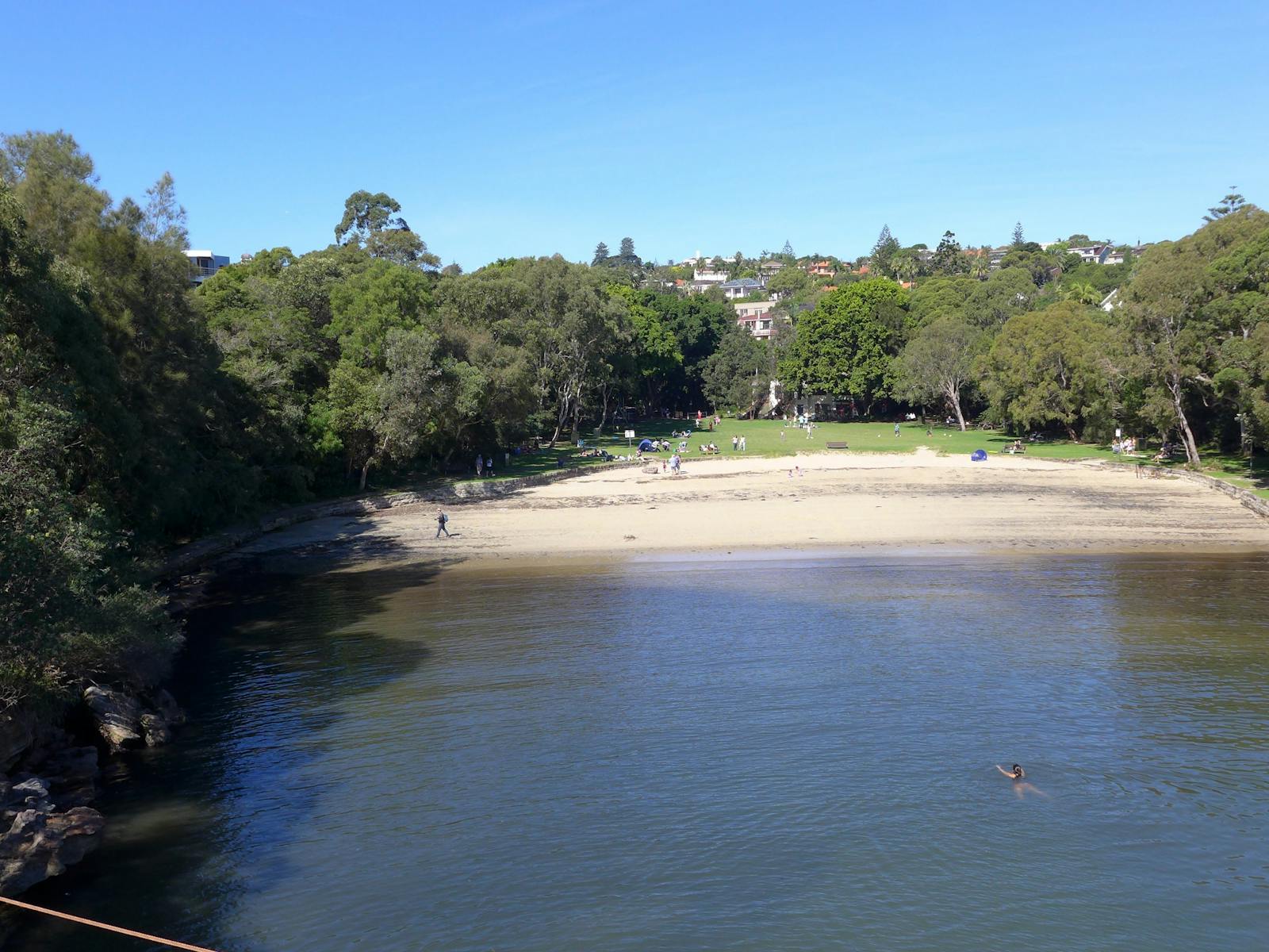Playground and beach at Parsley bay