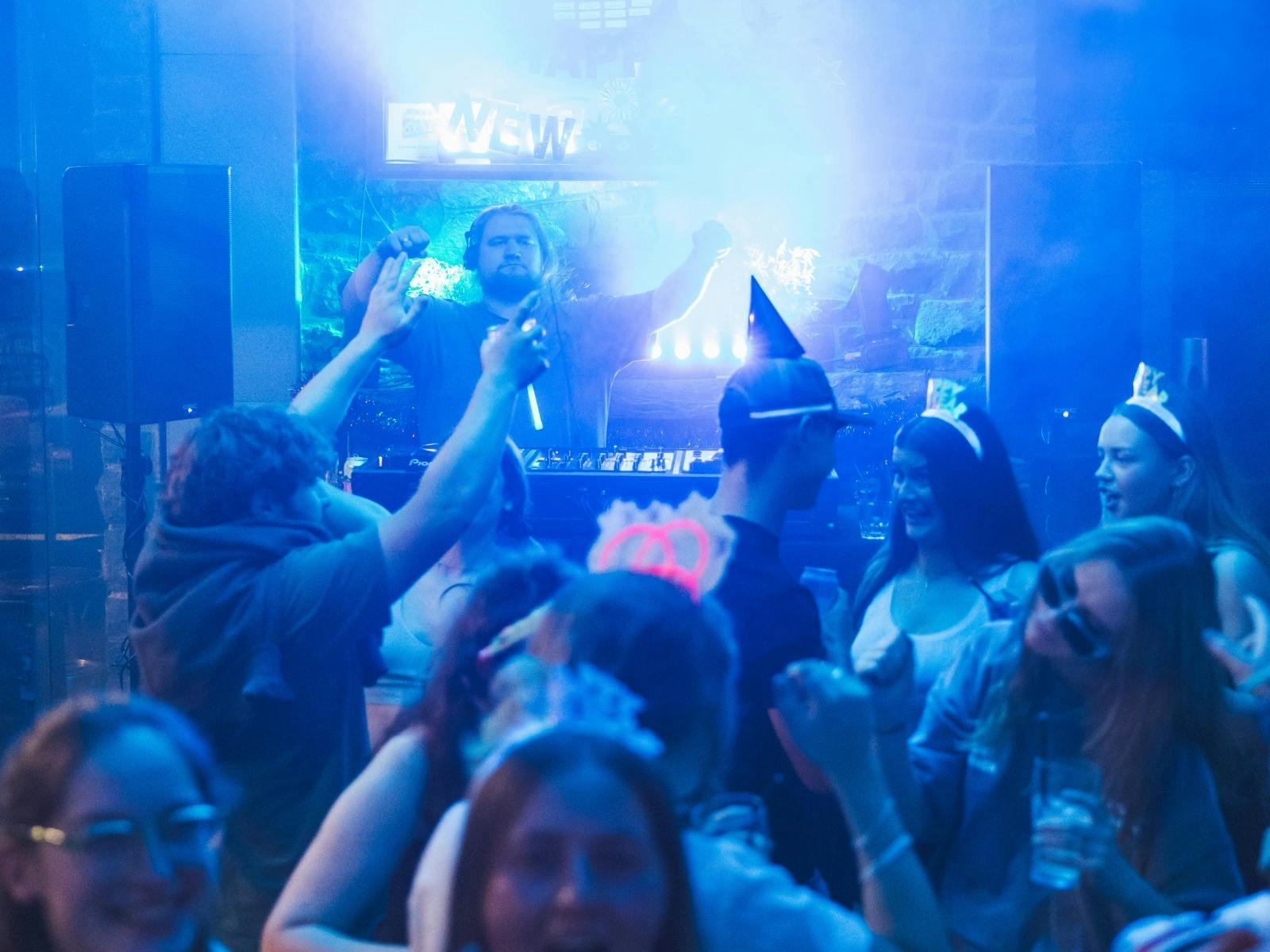 DJ playing on Banjo dancefloor on NYE