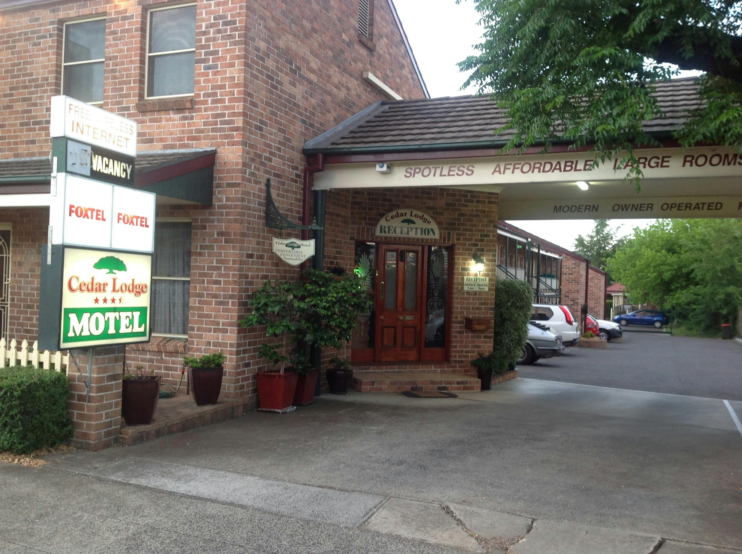 Entrance to our lovely comfortable motel.  Quiet with spacious rooms.