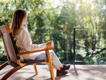 Luxe Glamping Tent in bush setting with deck