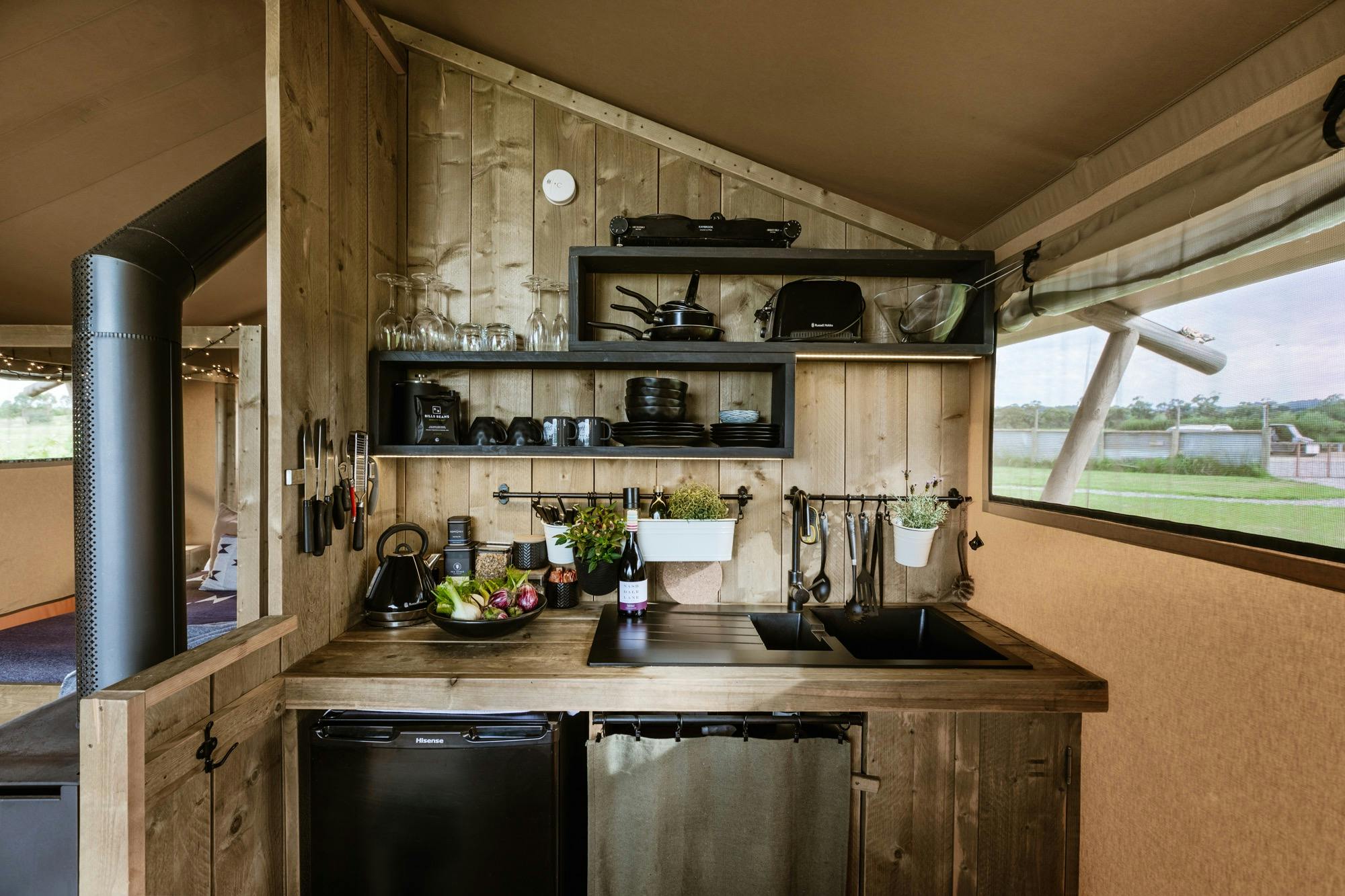 Cook up at the cabin or enjoy the great restaurants in Orange.