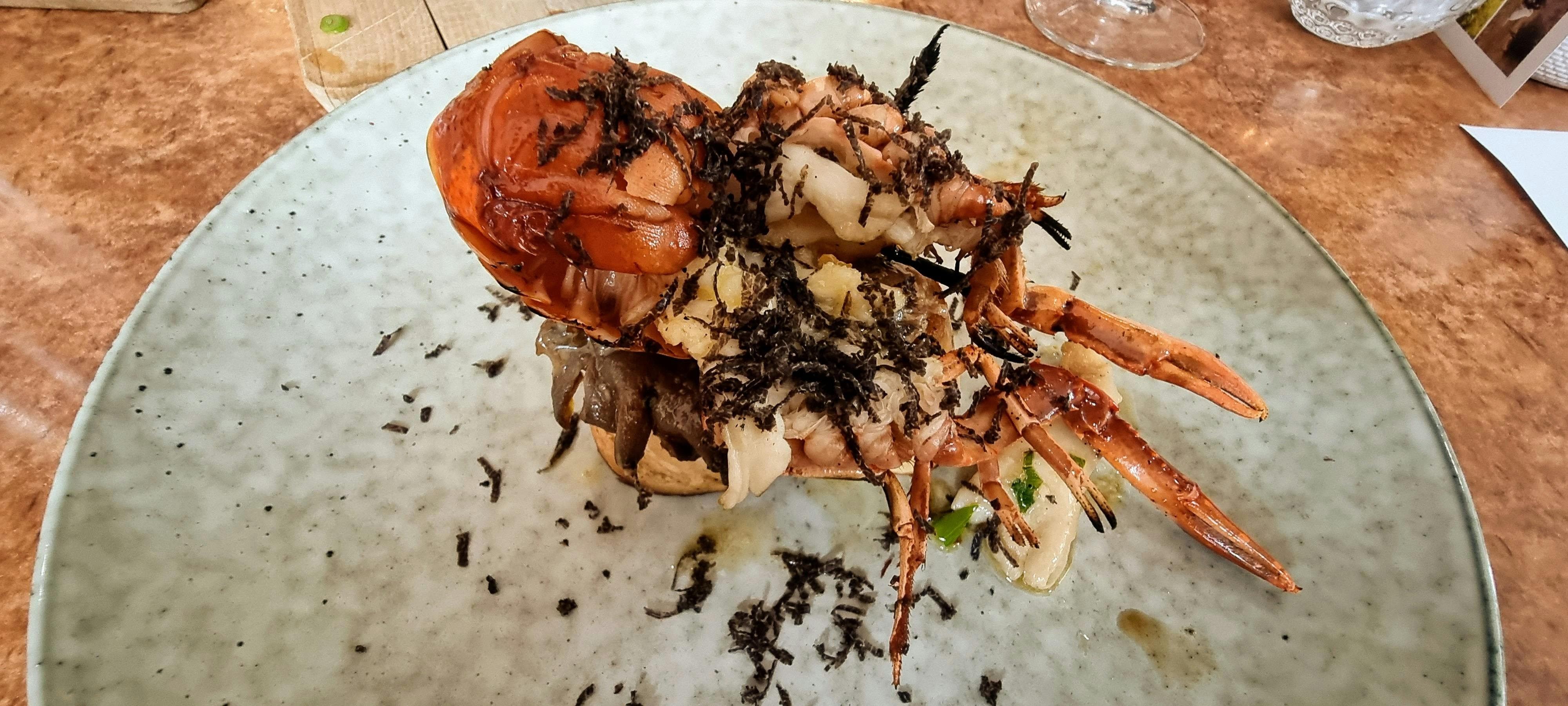 Dinner plate showing Marron and Truffle