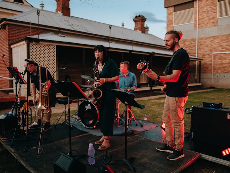 Band playing outside