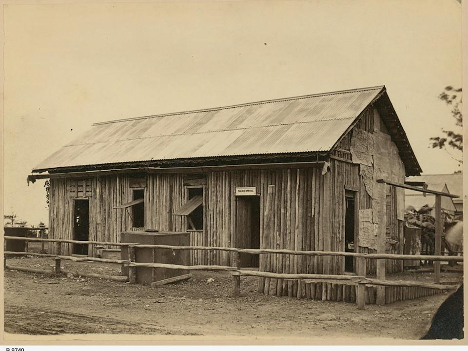 First police station in Palmerston, 1870, on the same site.