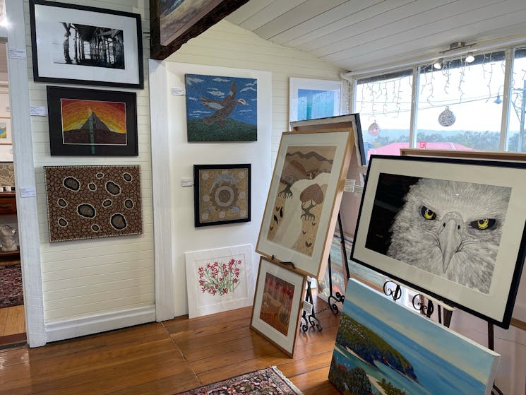 Art on display in the gallery