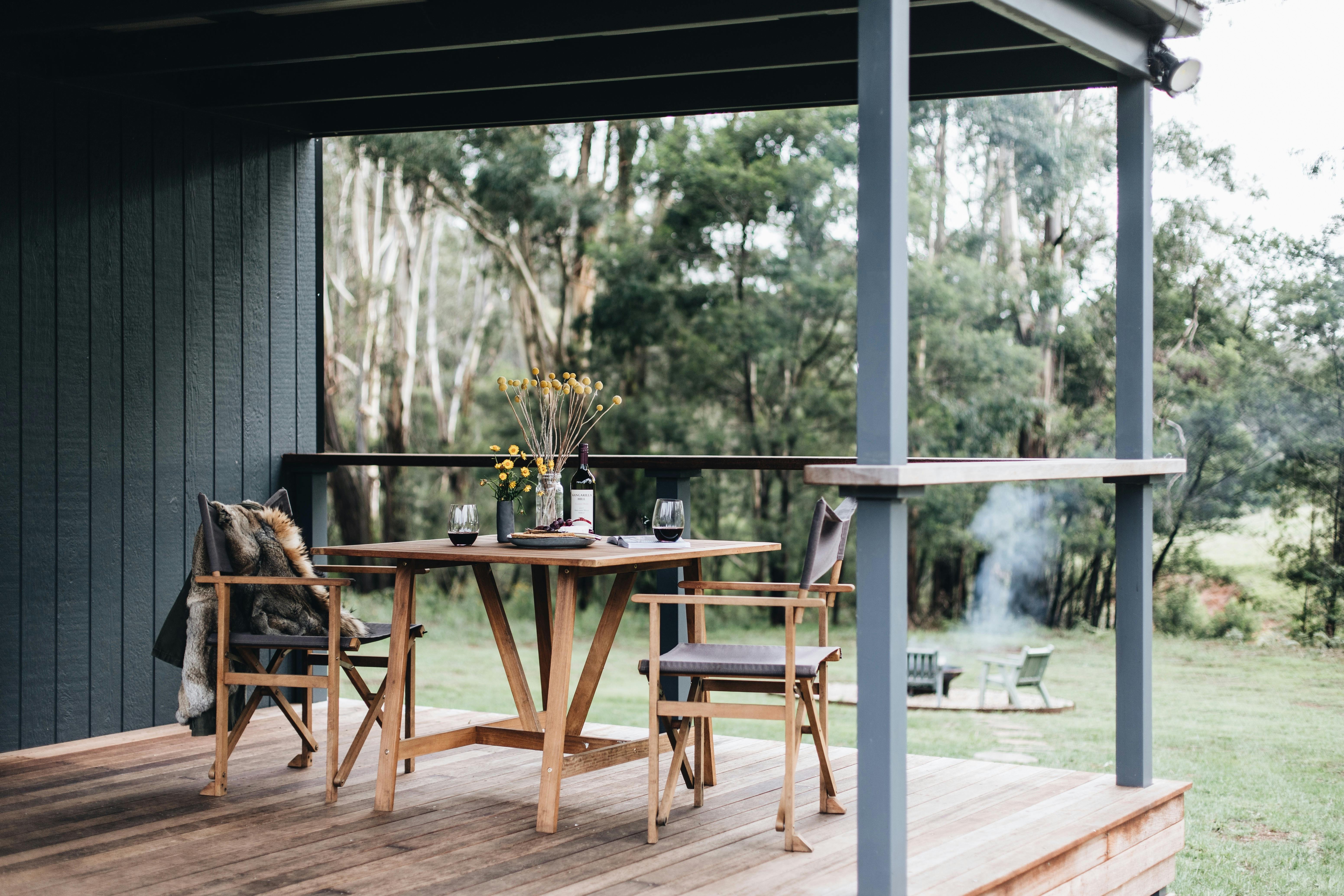 oversized deck attached to tiny house