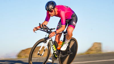 Challenge Canberra triathlete competing in Challenge Canberra 2023