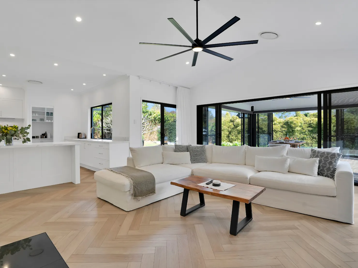 Living area with sunroom access