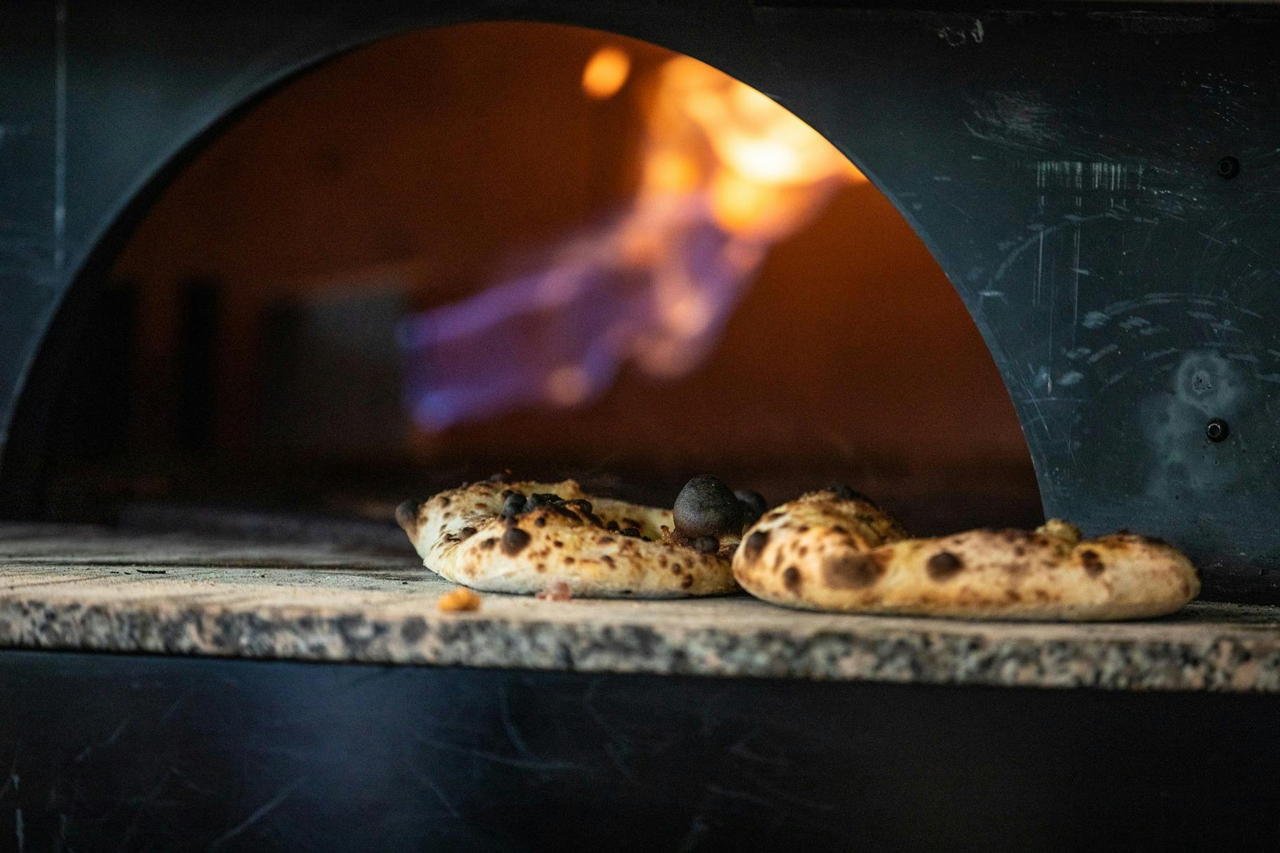 Pizza bread straight from the oven