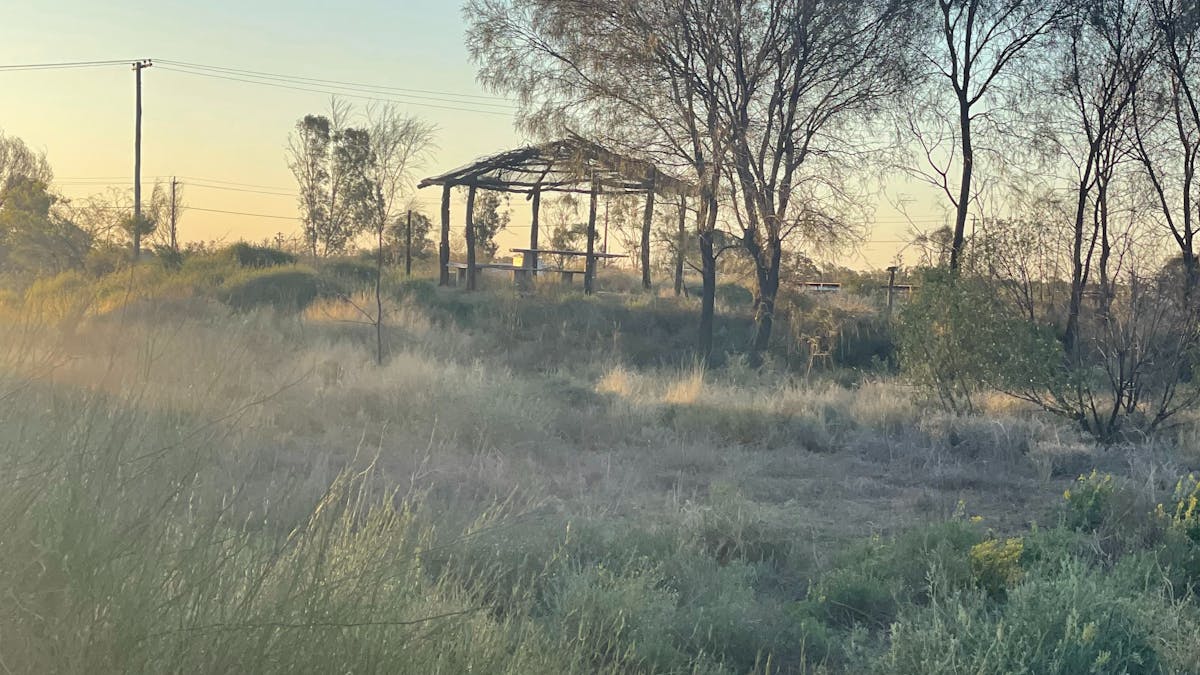 one of the many huts to listen to the birds