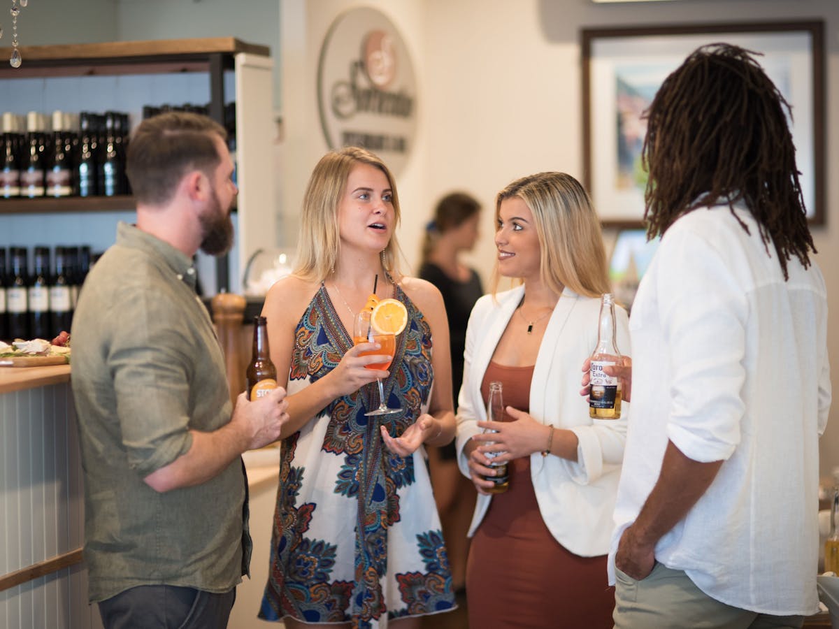 People enjoying drinks at a function at Sorrento Restaurant & Bar