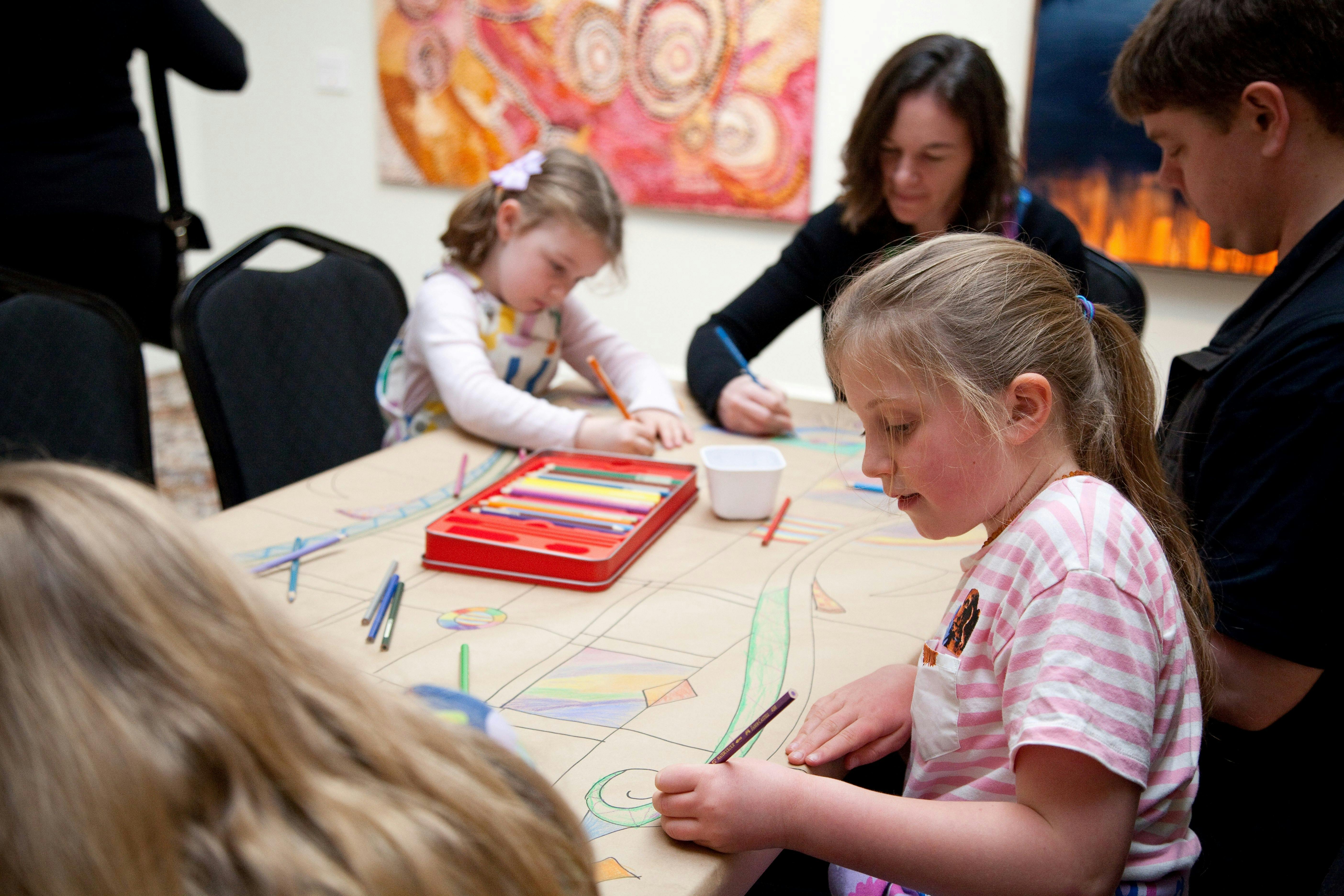 Children at Hadley's Art Prize Family Day