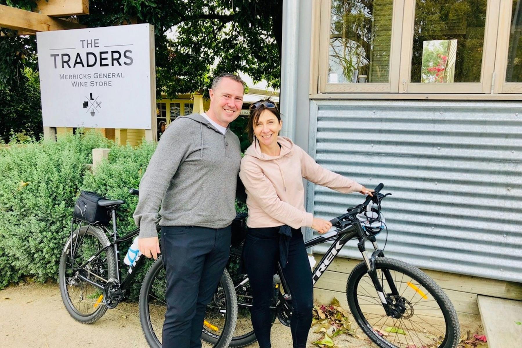 Cycling tour exploring merricks general store