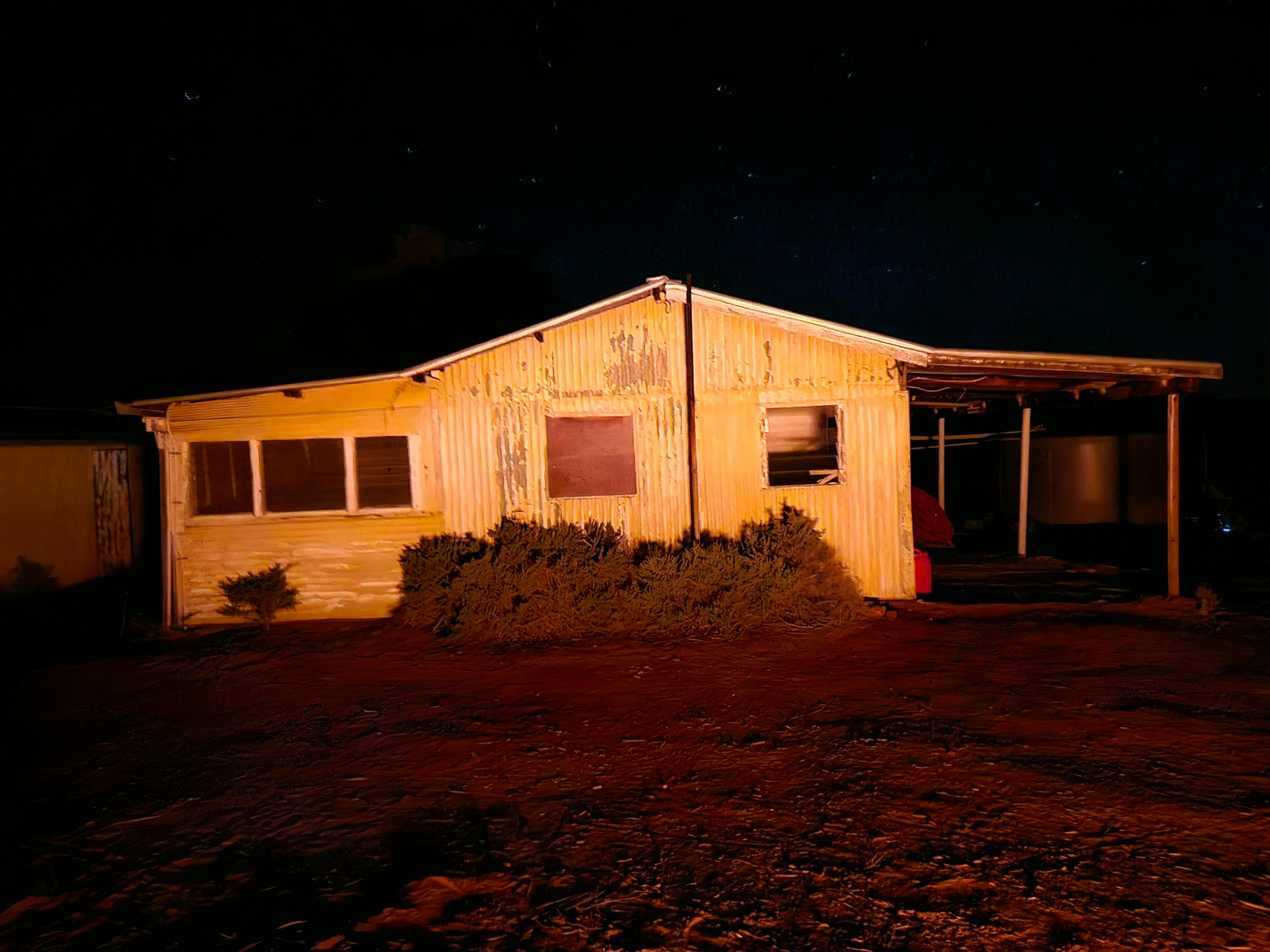 Mount Elvire station at night time
