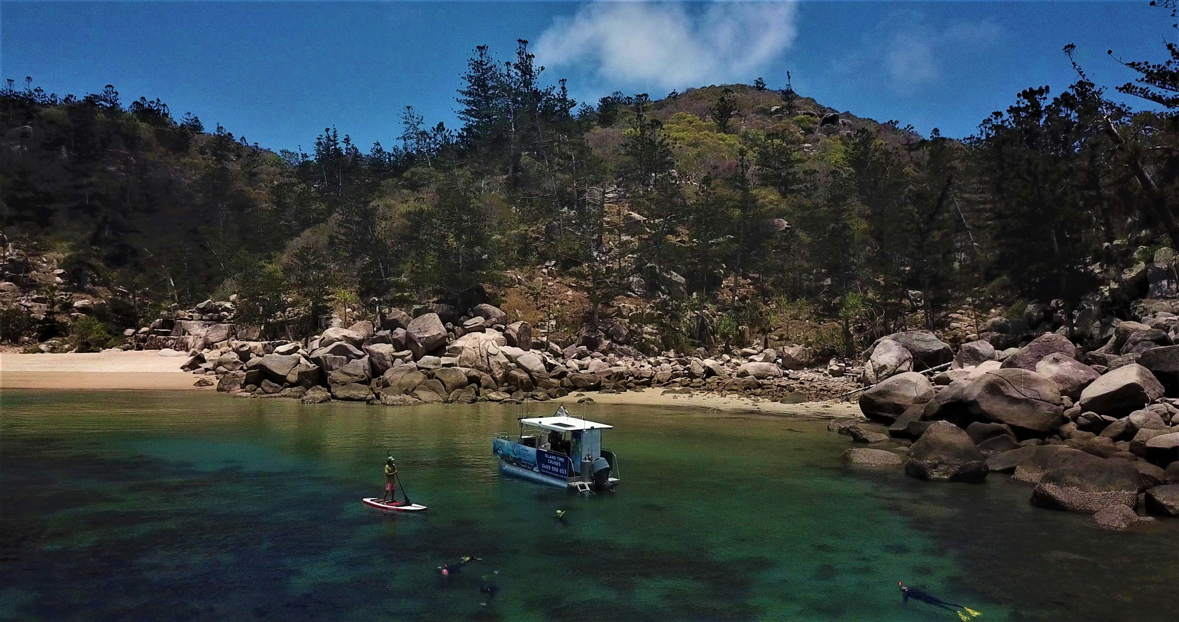 Snorkel with turtles, giant cods, coral fishes and more on Magnetic island time cruises