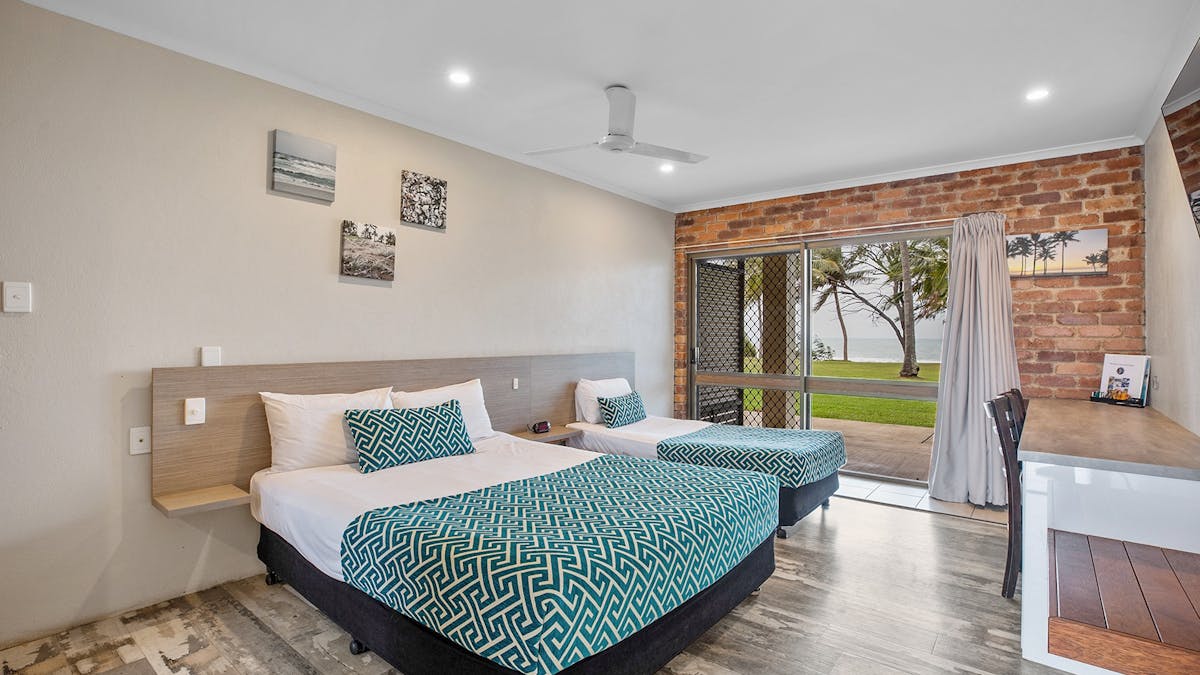 Beachfront motel room
