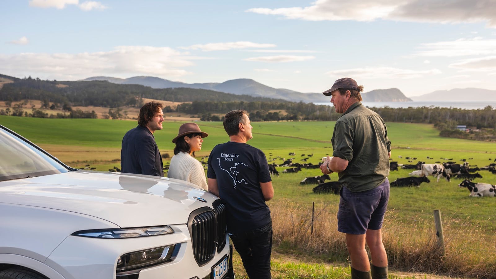 Bream Creek Dairy - the farmer, the cows, the view!
