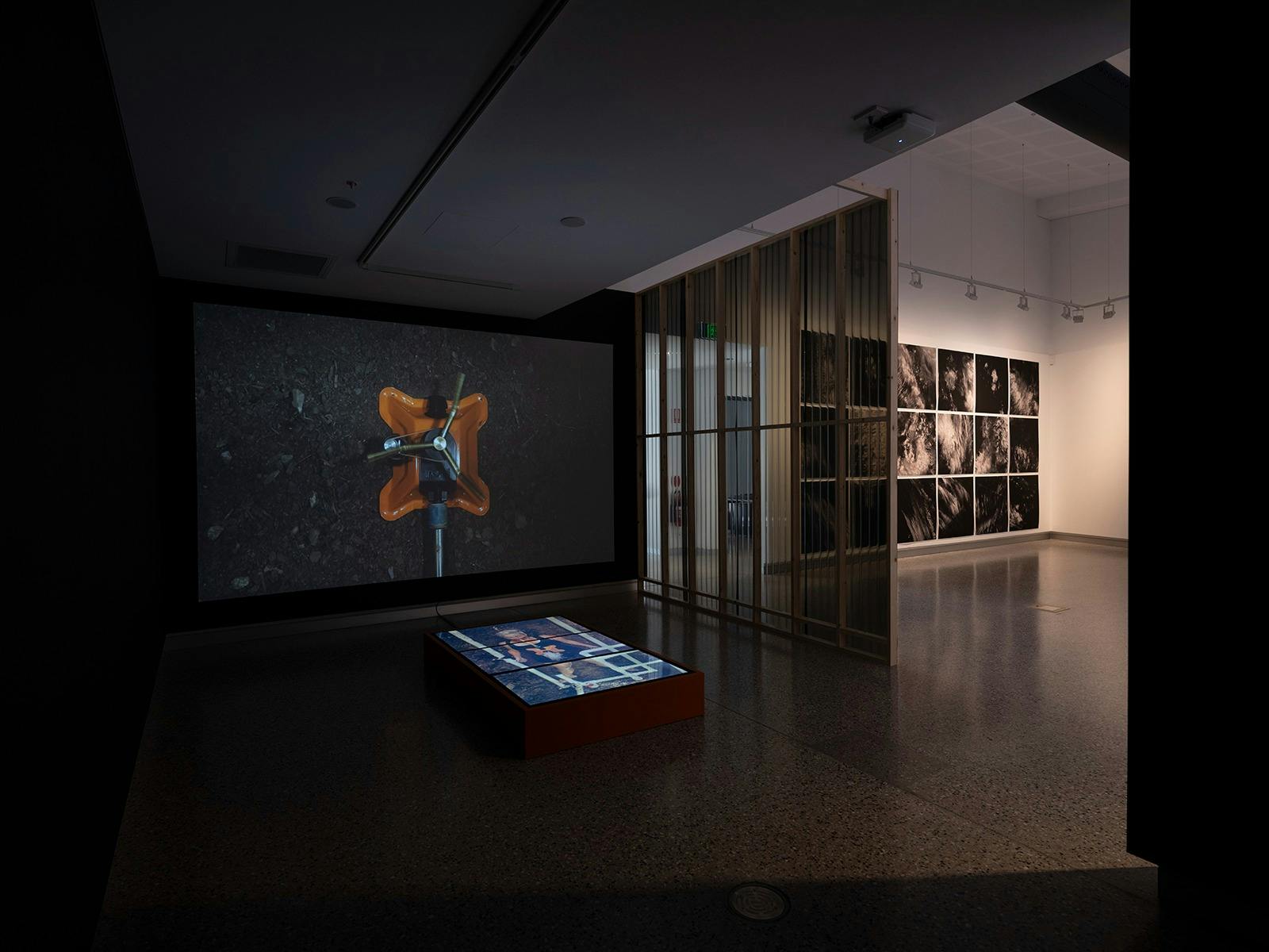 Installation view of 'Strange Weather' at UniSC Art Gallery, 2024.