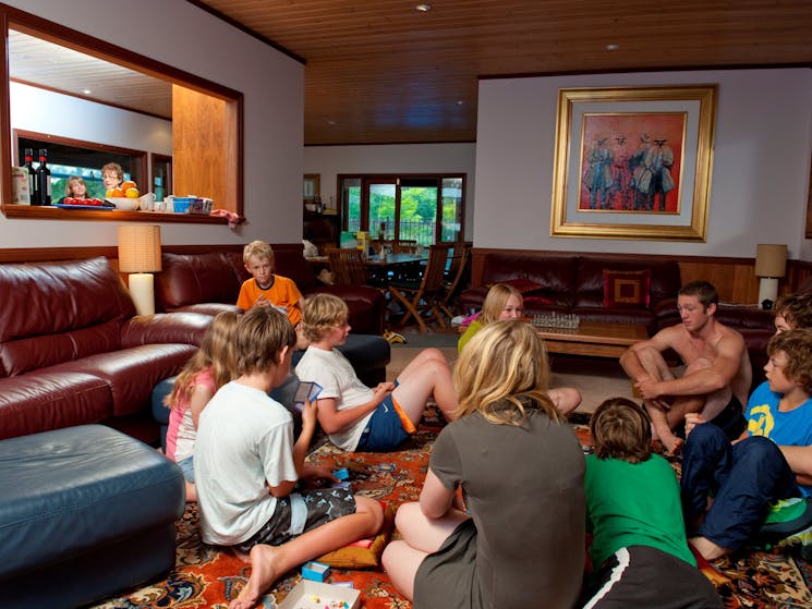 Board games in the loungeroom