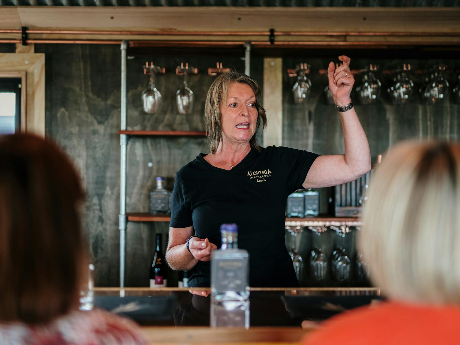 Enjoy a tasting of wither whisky, vodka or gin and listen to Sarah talk about tasting notes.