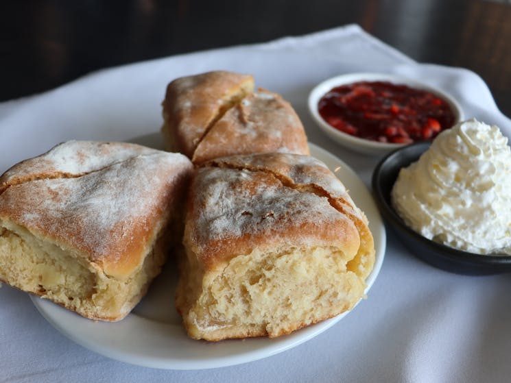 Image of scones with cream and jam