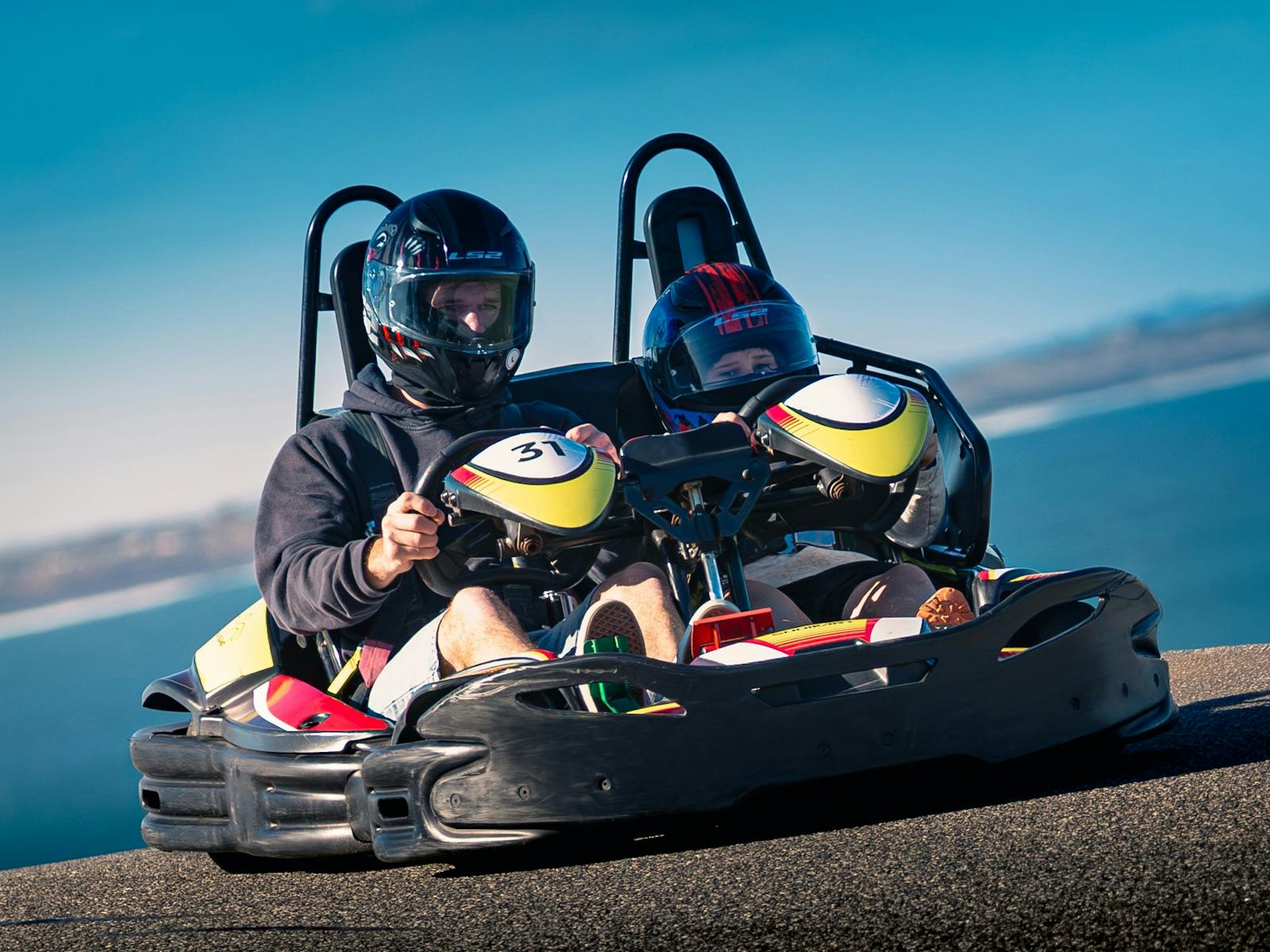Tandem Kart on track at the Phillip Island Go Karts.