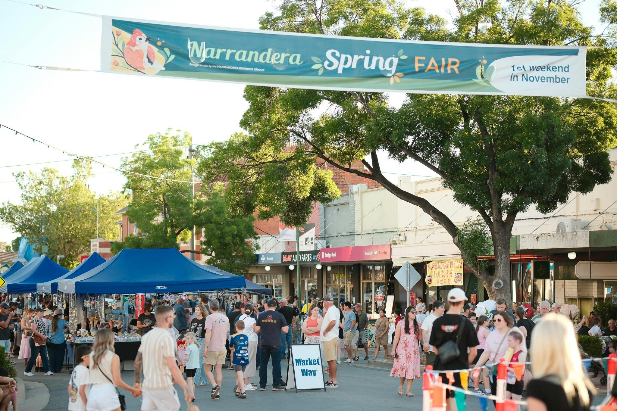 Crowd at markets on the main street