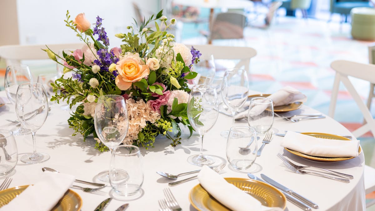 Table Set up for a wedding at Hibiscus Bar & Terrace - Level Four Hyatt Regency Brisbane