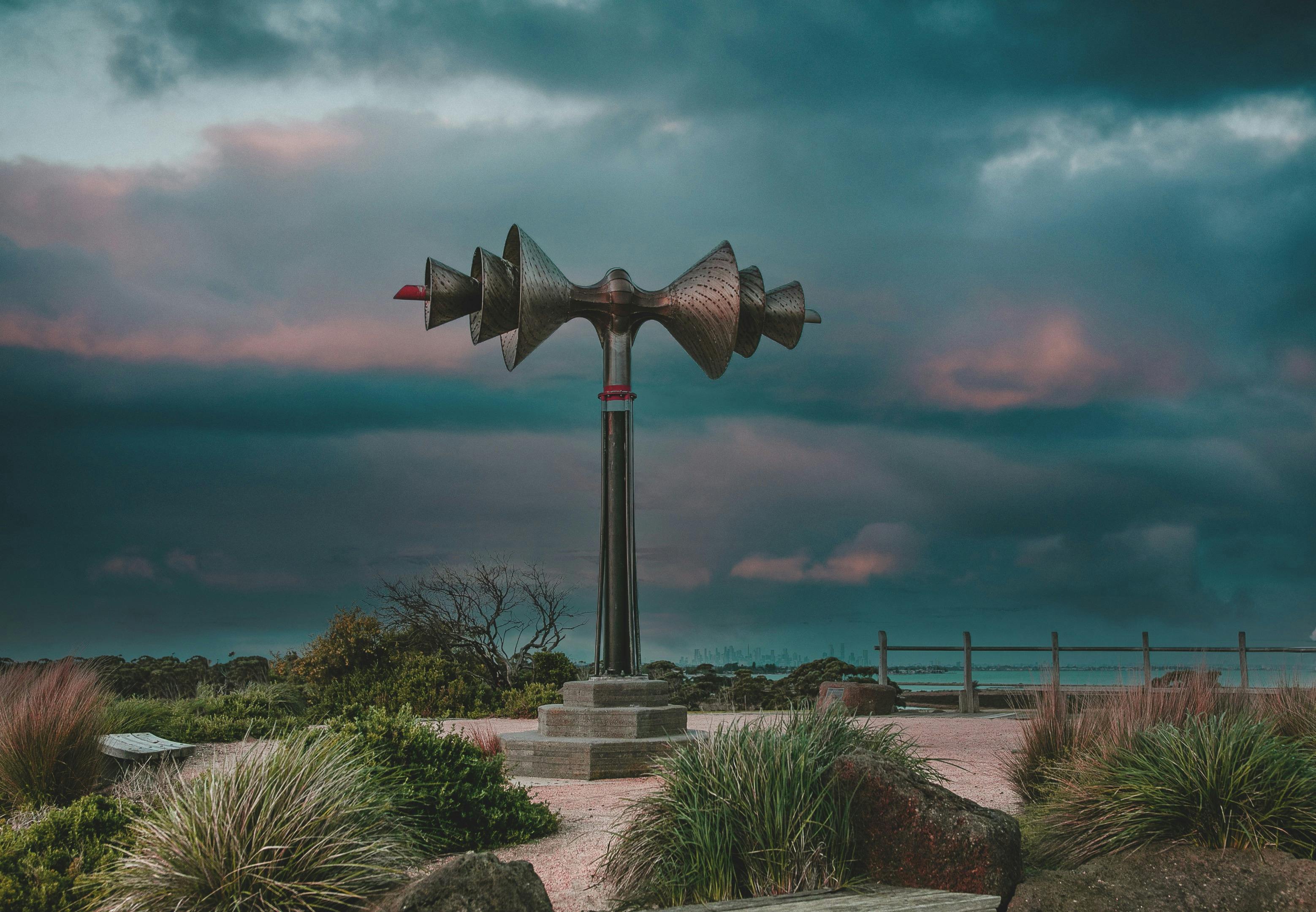 The iconic Time Beacon sculpture at Truganina Park