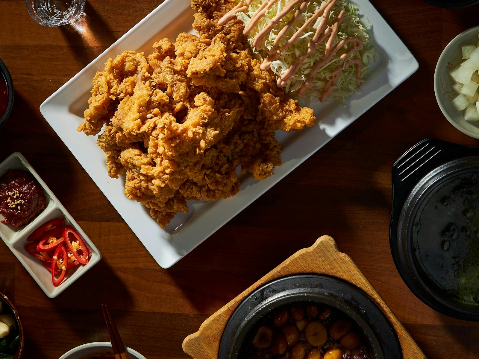 Hansang Korean Boneless Fried Chicken with Cabbage Salad
